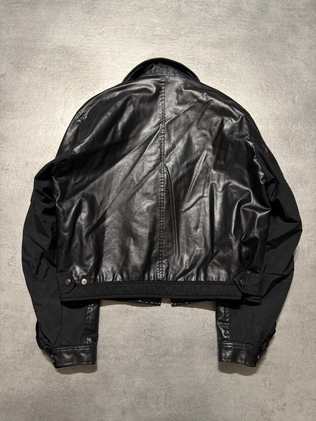 2000s Moschino Nylon Hybrid Black Cropped Jacket