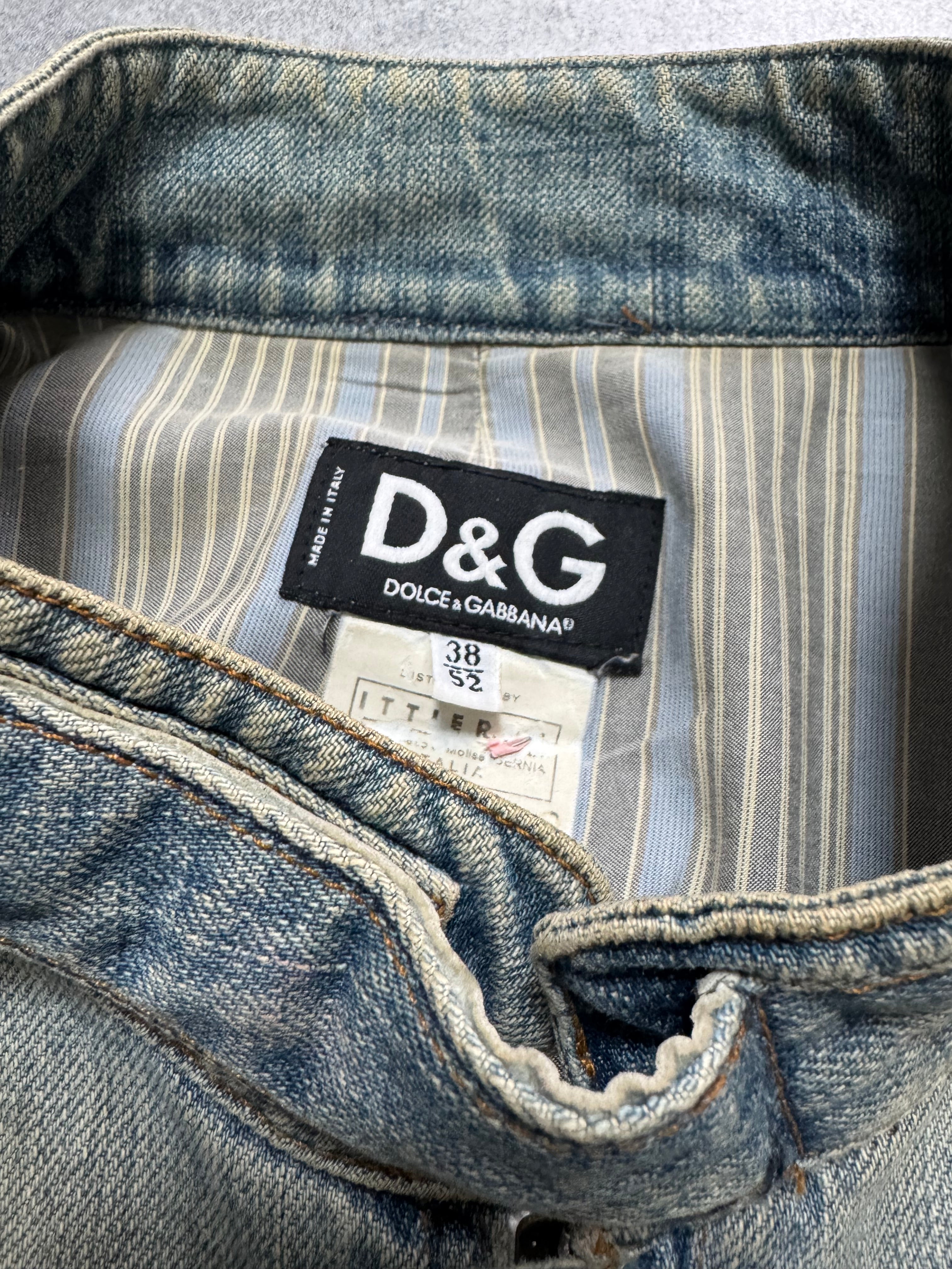 SS2005 Dolce & Gabbana Apocalyptic Biker Denim Jacket