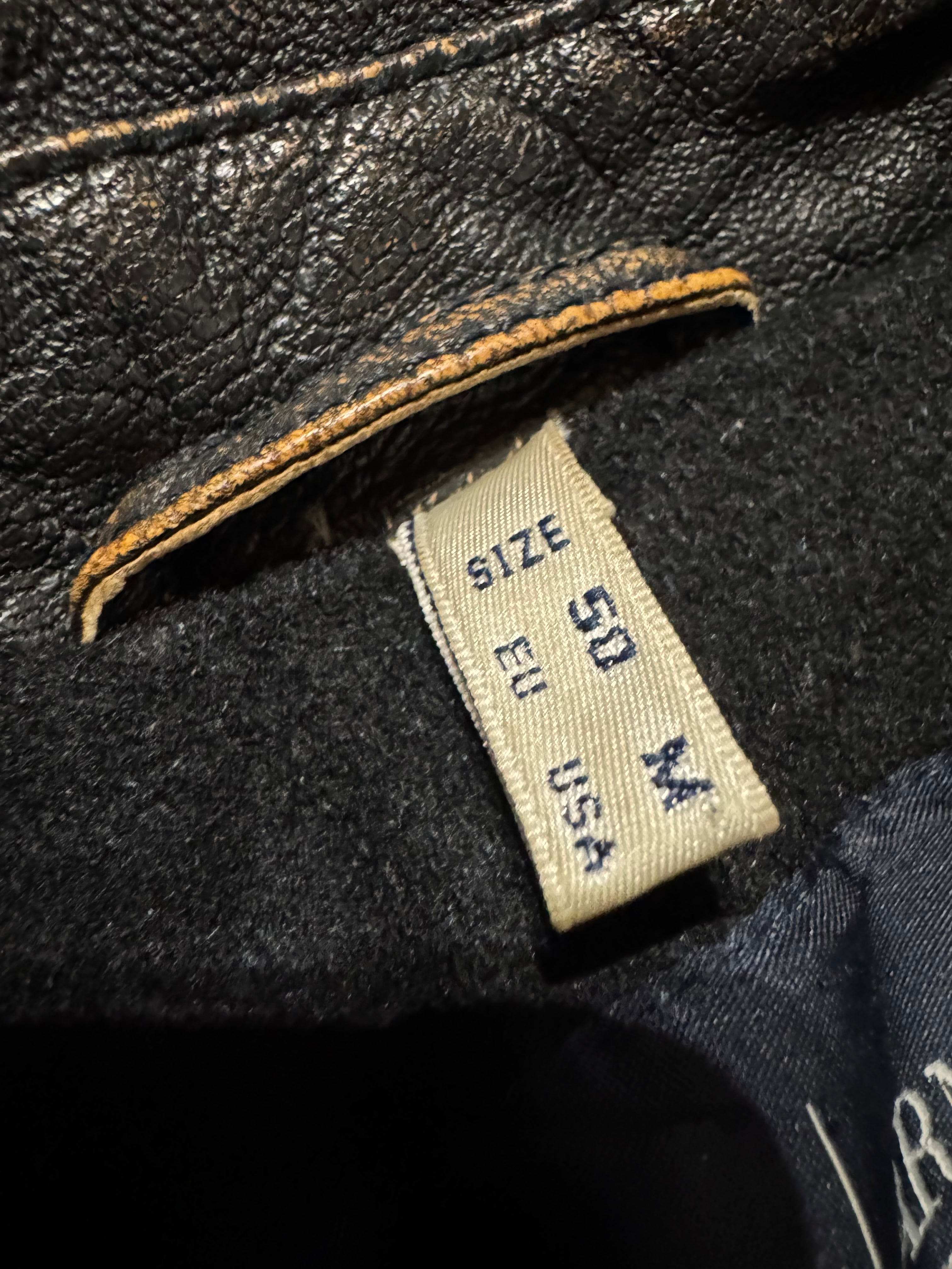 2000s Armani Faded Brown Leather Jacket