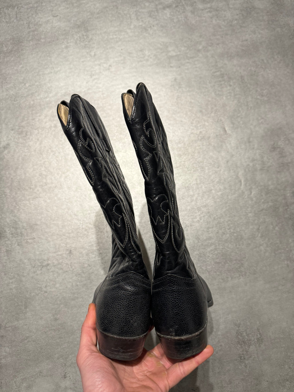 2000s Cow-Boy Black Santiags Boots  (42) - 8