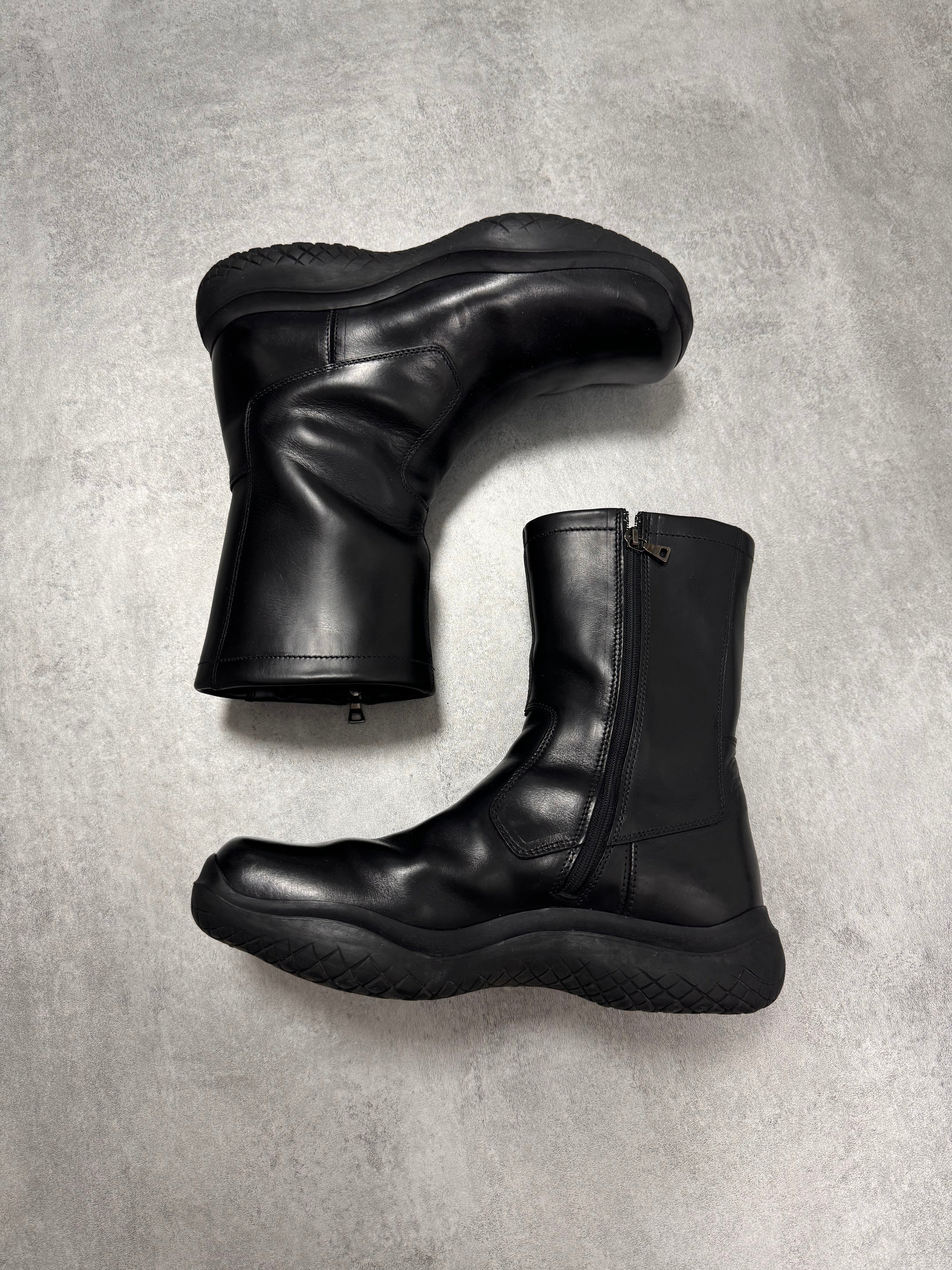 FW1999 Prada Leather Ankle Vibram Zipped Boots (43eu/us9.5)