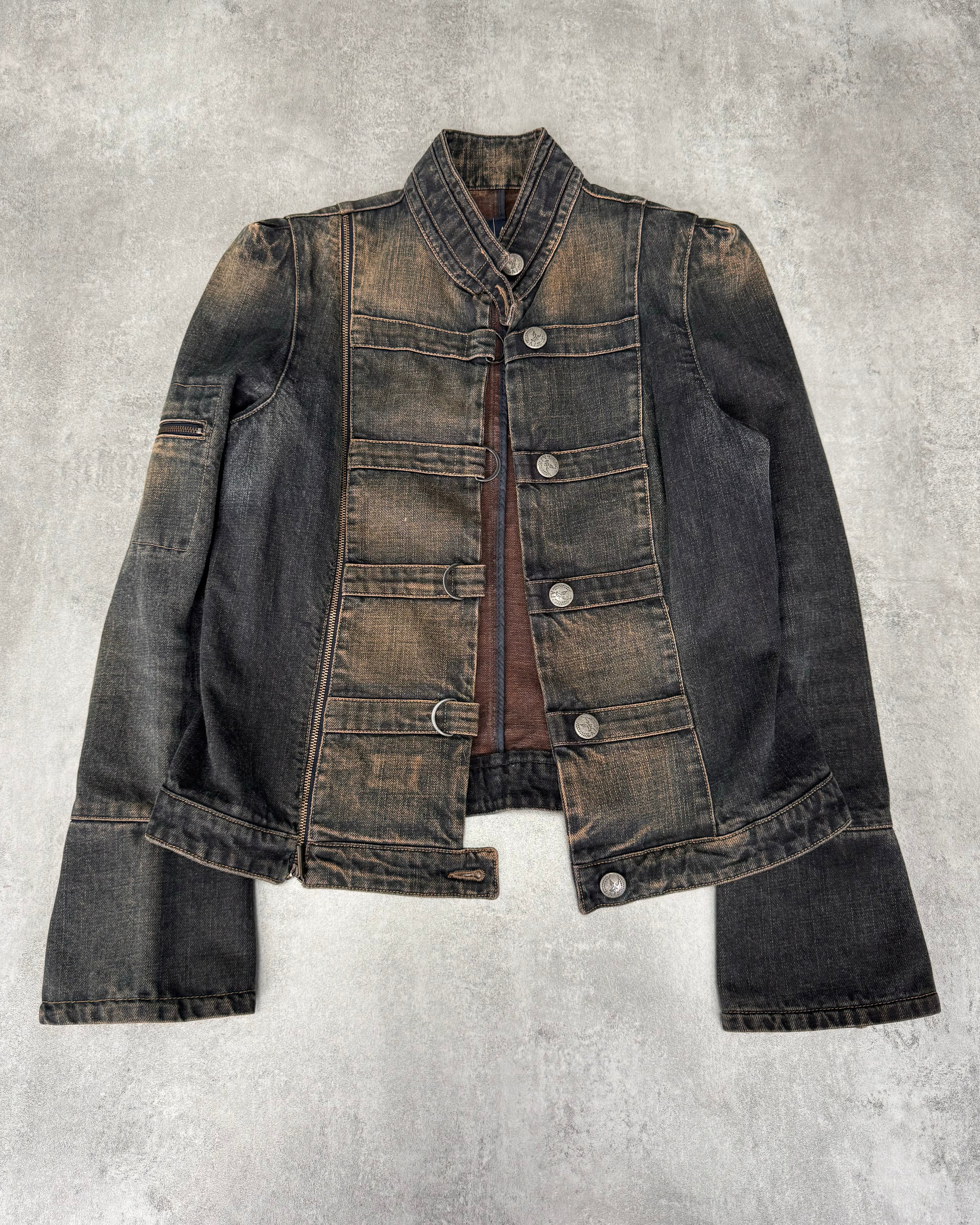 2000s Armani Samurai Faded Denim Jacket