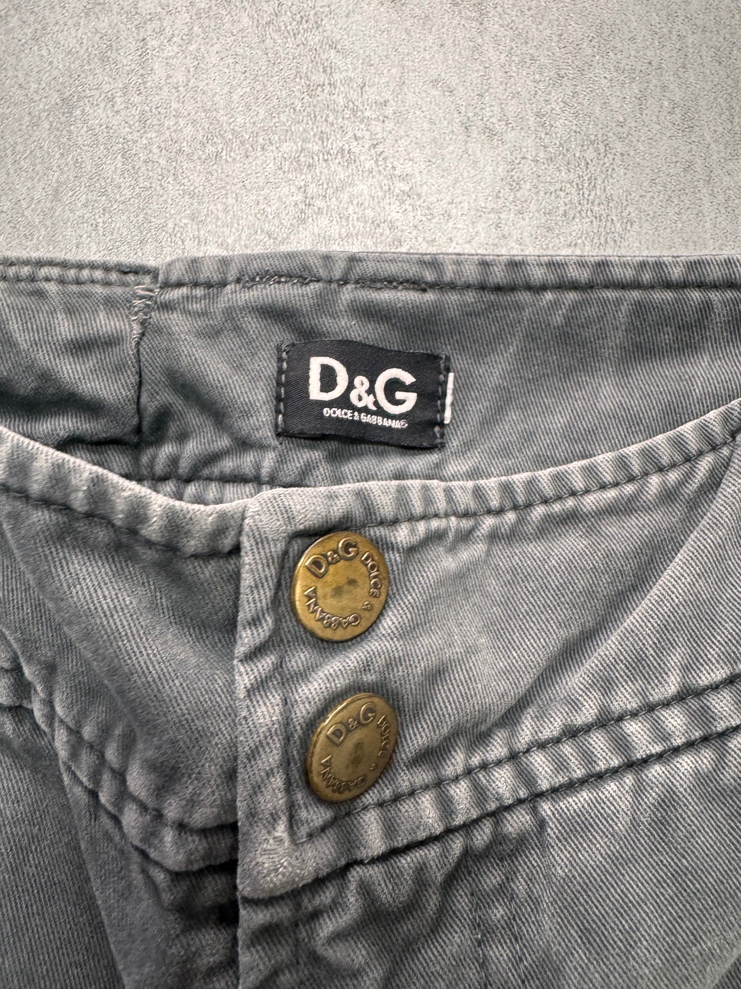 2000s Dolce & Gabbana Slim Technical Grey Denim Jeans (XS)