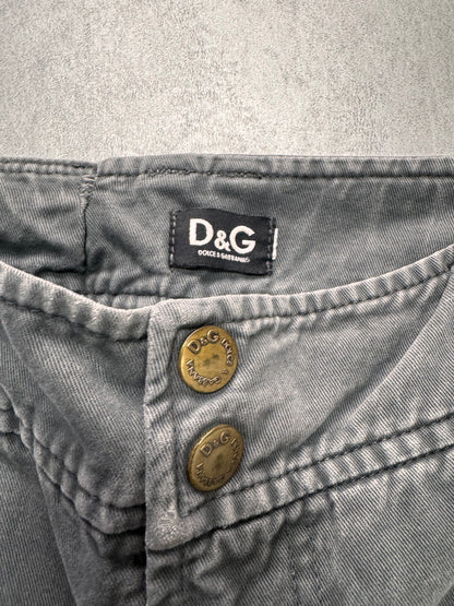 2000s Dolce & Gabbana Slim Technical Grey Denim Jeans (XS)