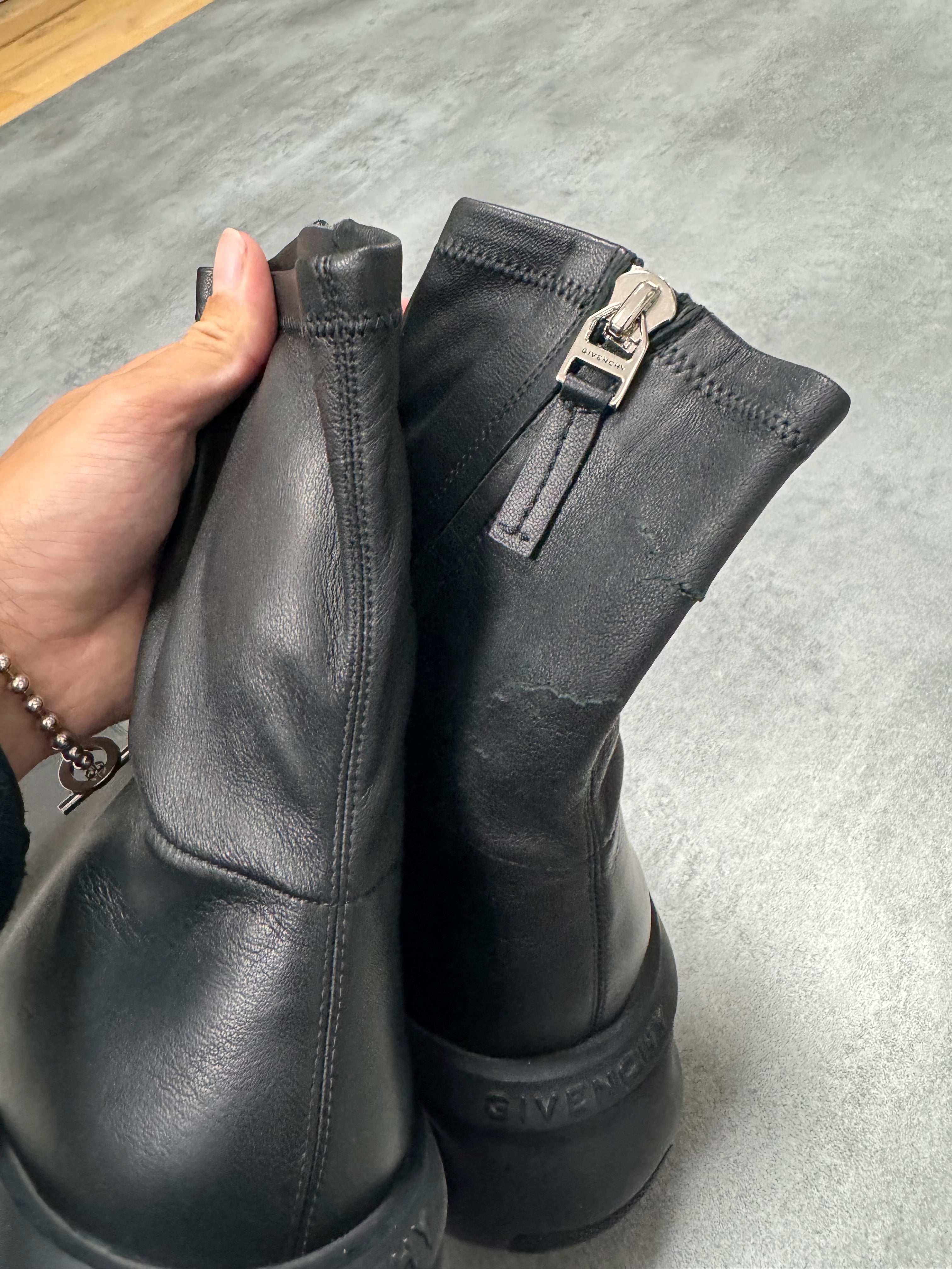 Givenchy G Clog Black Lambskin Ankle Boots