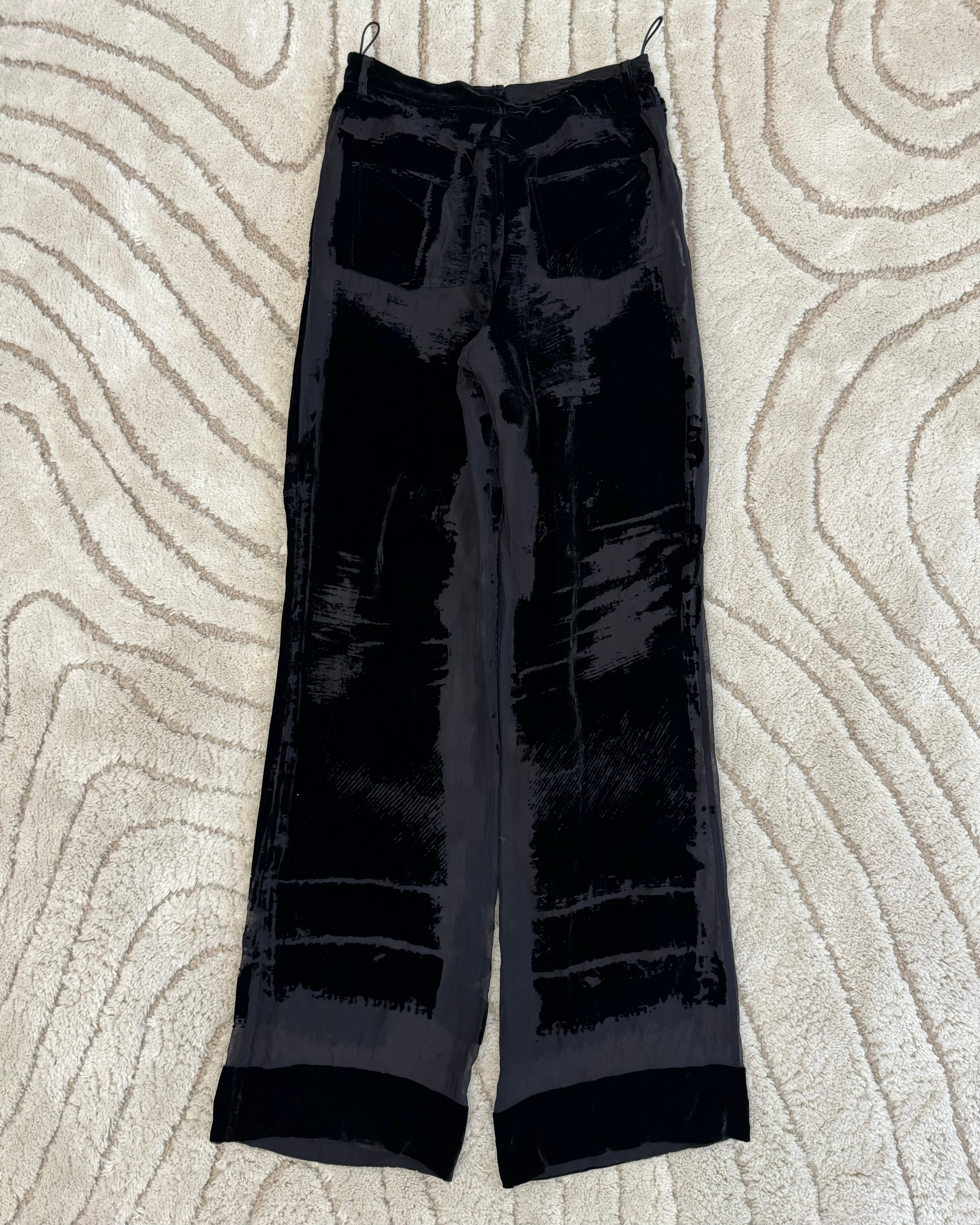 Jean Paul Gaultier Hybrid Mesh Velvet Pants