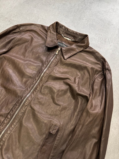 2000s Dolce & Gabbana Casual Leather Jacket (M)