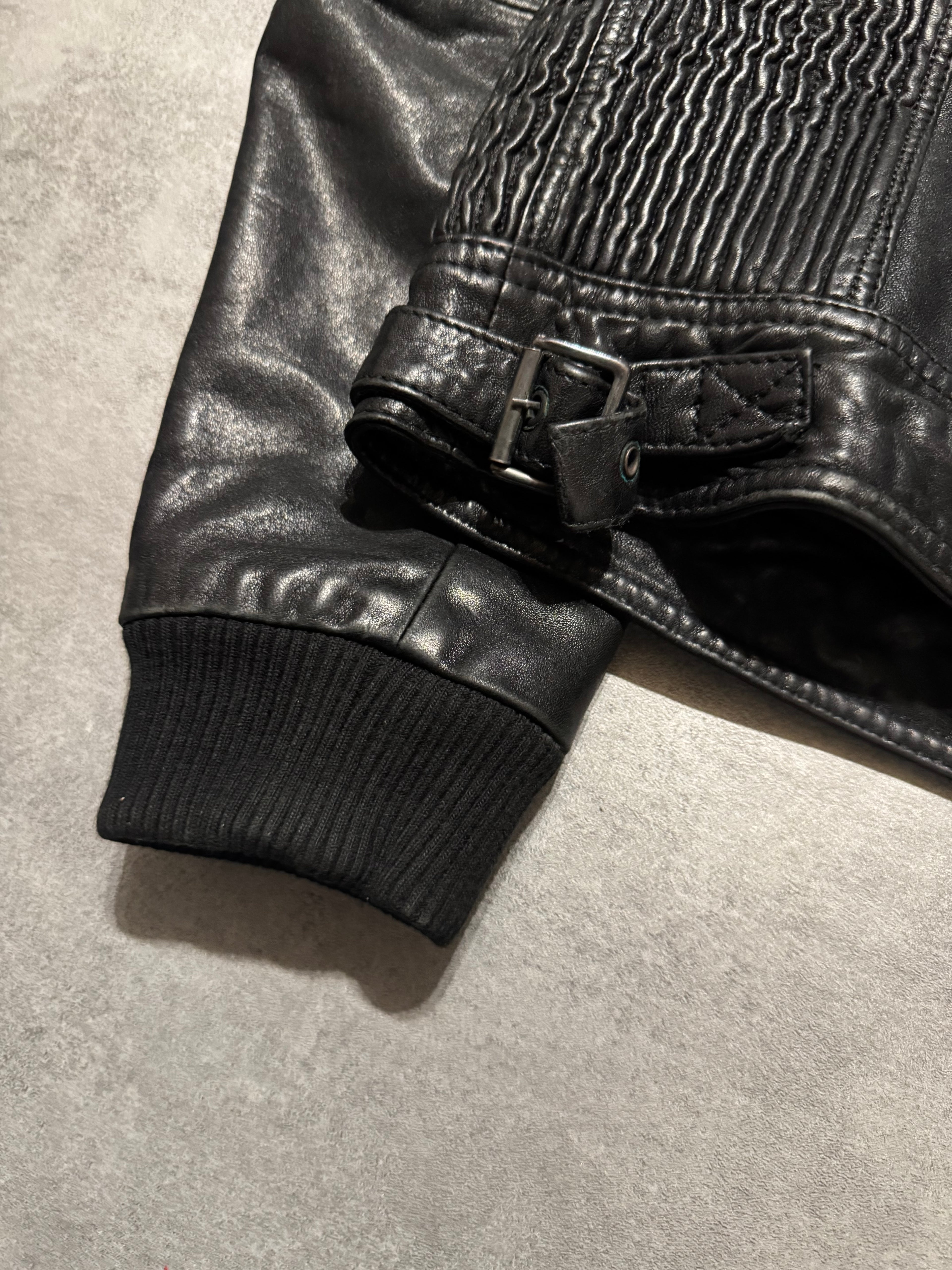 2000s Dolce & Gabbana USA Black Quilted Leather Jacket