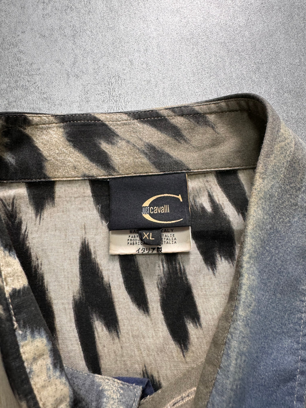 SS2005 Just Cavalli Leopard Ocean Gradient Shirt