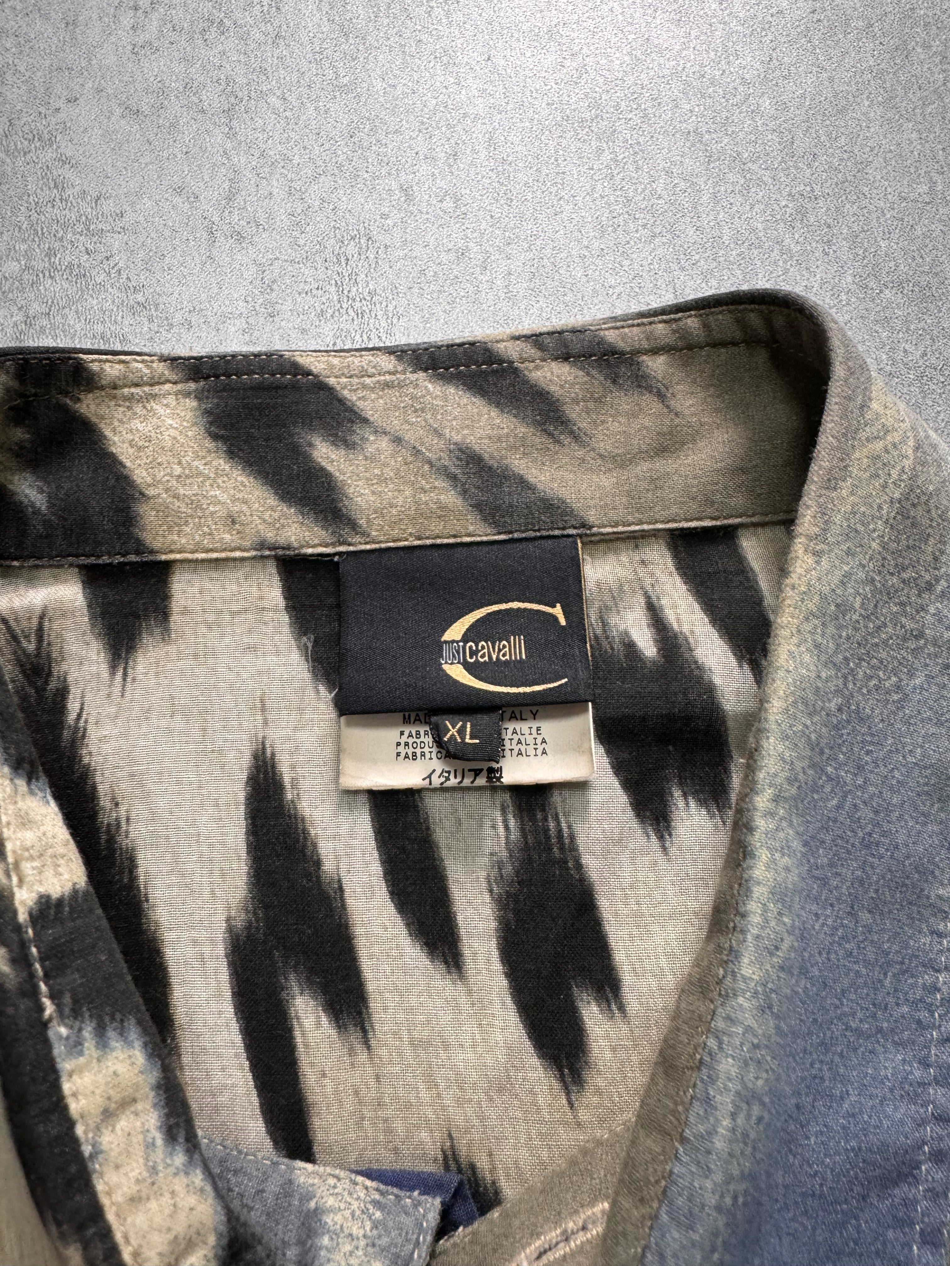 SS2005 Just Cavalli Leopard Ocean Gradient Shirt