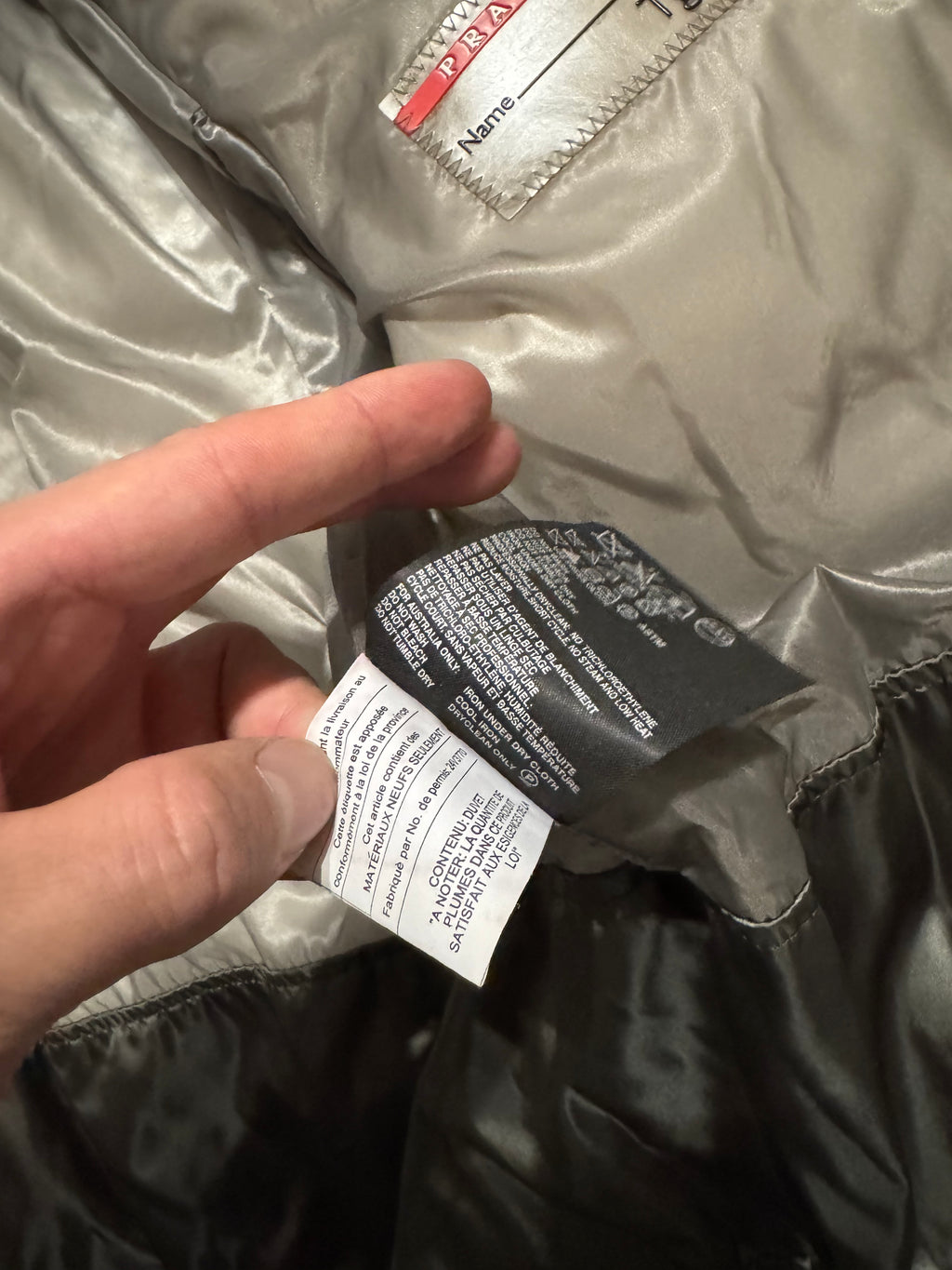 2000s Prada Warm Khaki Puffer Jacket