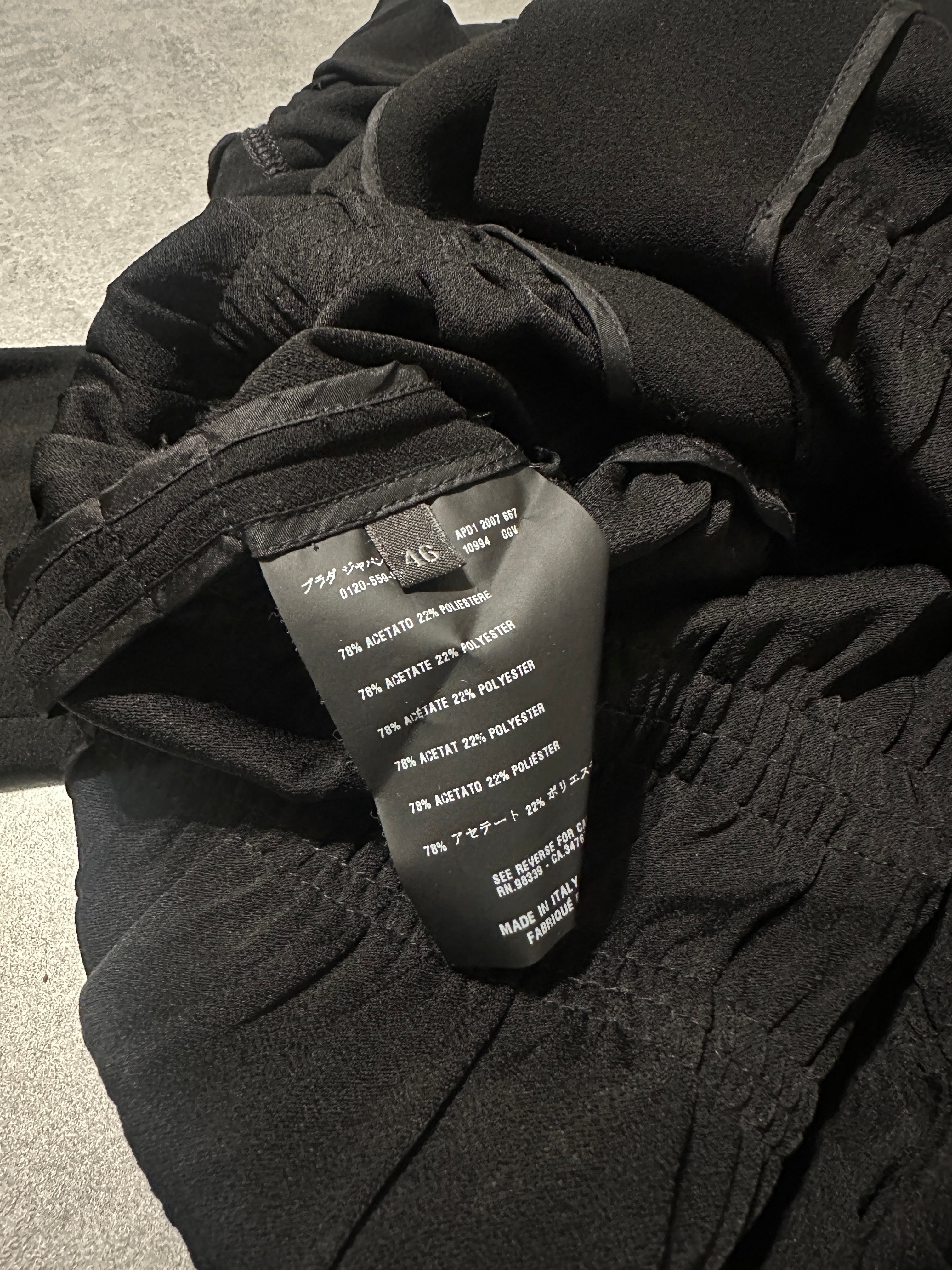 SS2007 Prada Black Pleats Shirt