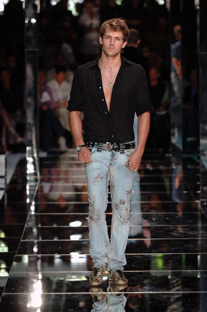 SS2006 Dolce &amp; Gabbana Burn Rockstar 牛仔裤（M/L）