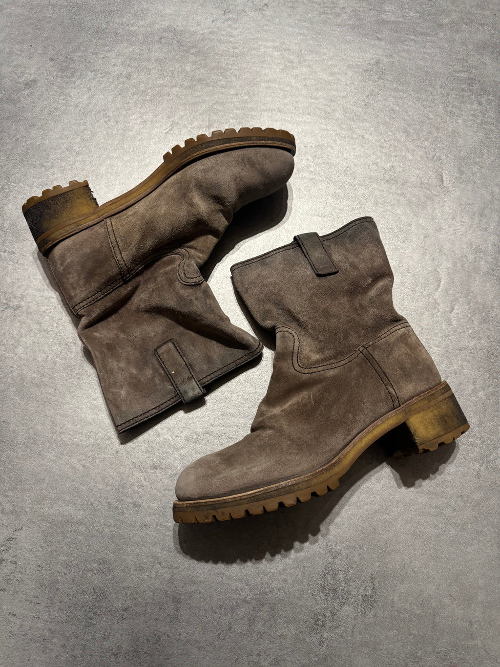 Prada Beige Suede Leather Boots