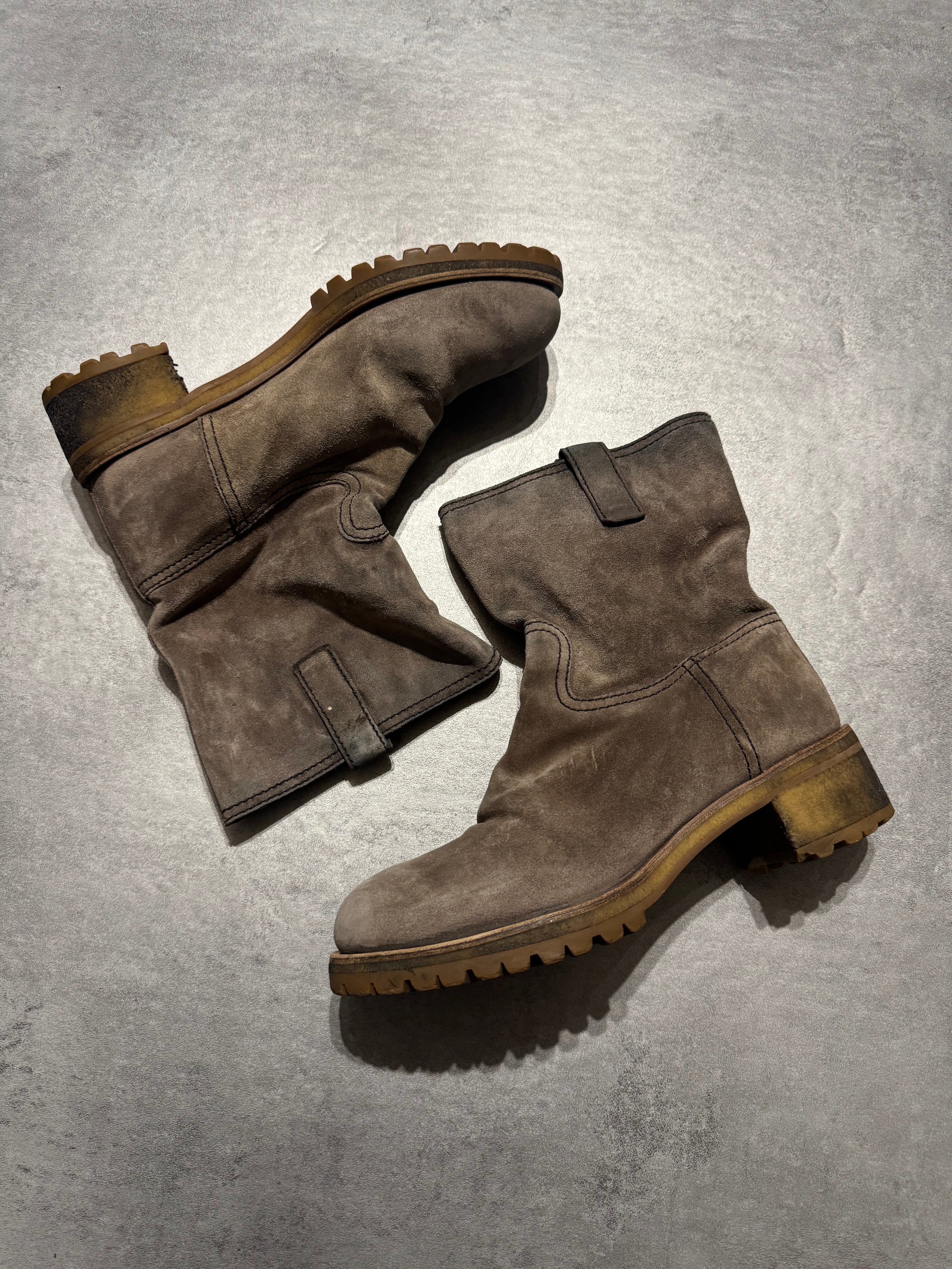 Prada Beige Suede Leather Boots