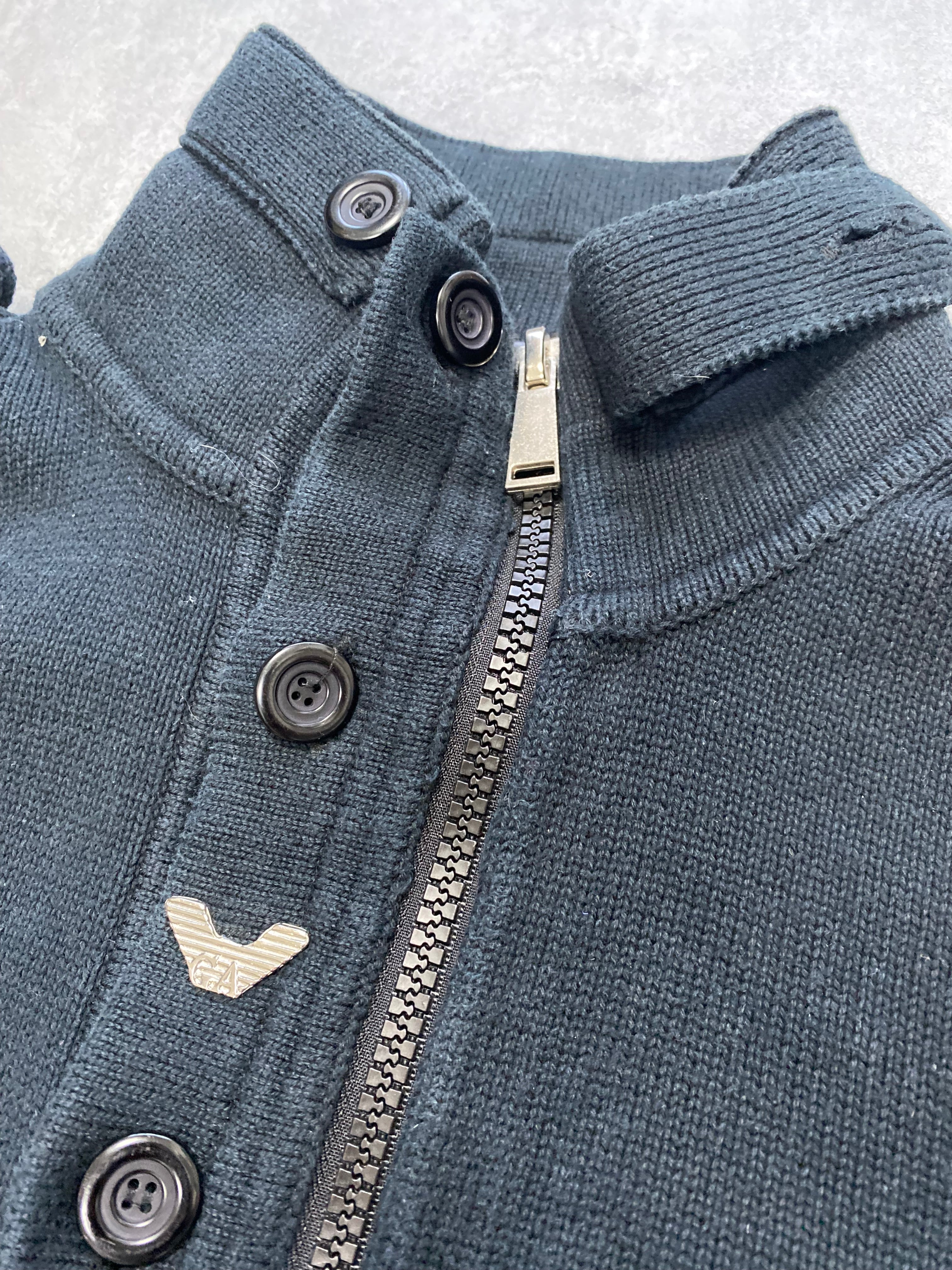 Armani Class Navy 拉链毛衣（L）