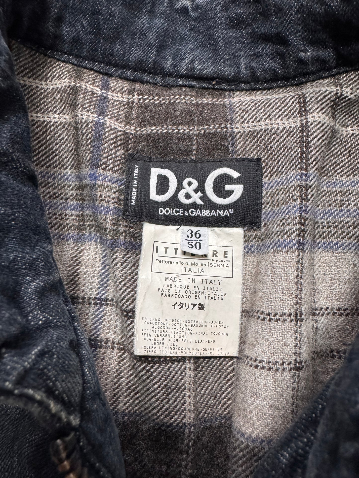 AW2004 Dolce & Gabbana Astro Biker Cafe Denim Jacket (M)