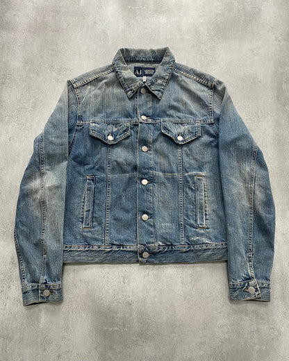 2000s Armani Faded Denim Jacket (M)