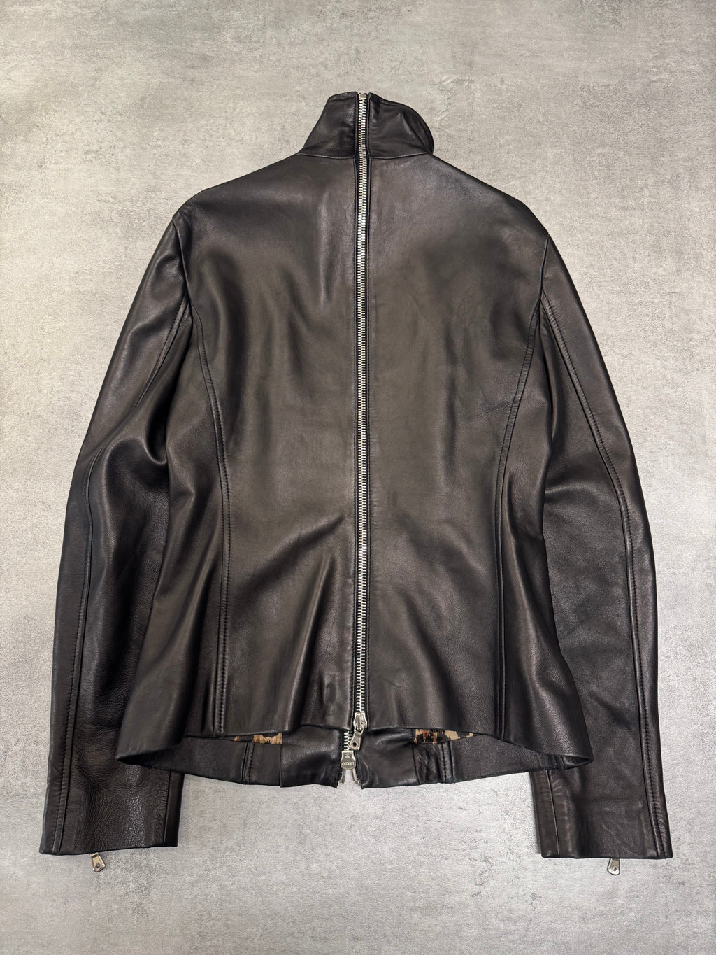 SS2003 Dolce & Gabbana Sexy Biker Multi-Zip Leather Jacket (XS/S)