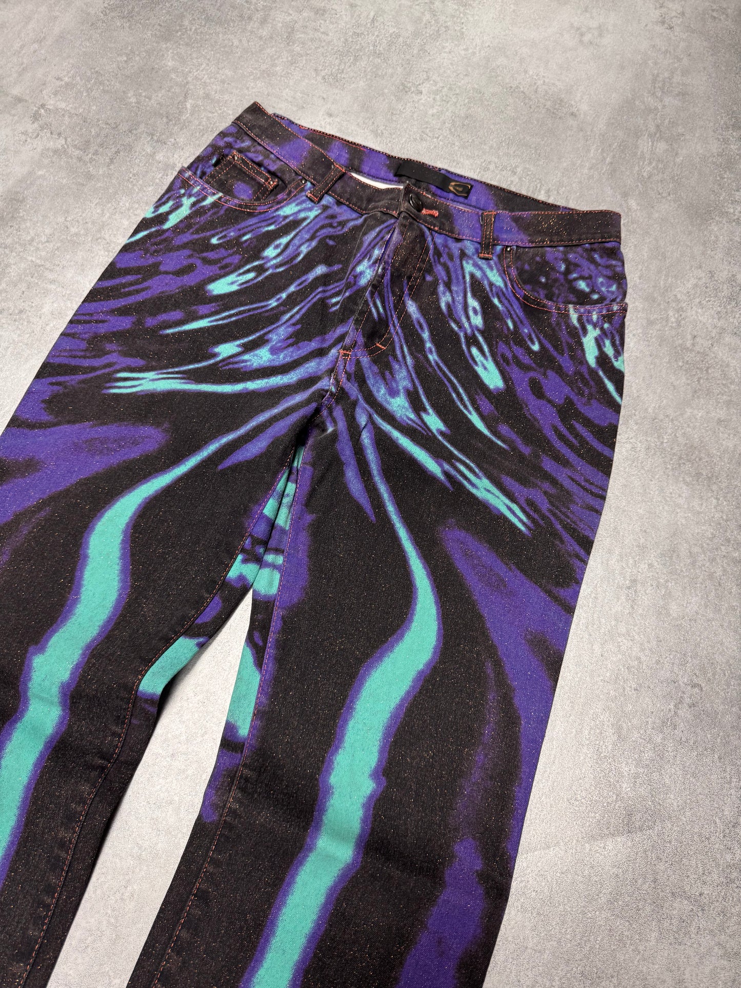 SS2002 Just Cavalli Hallucination Zebra Purple Pants (S)