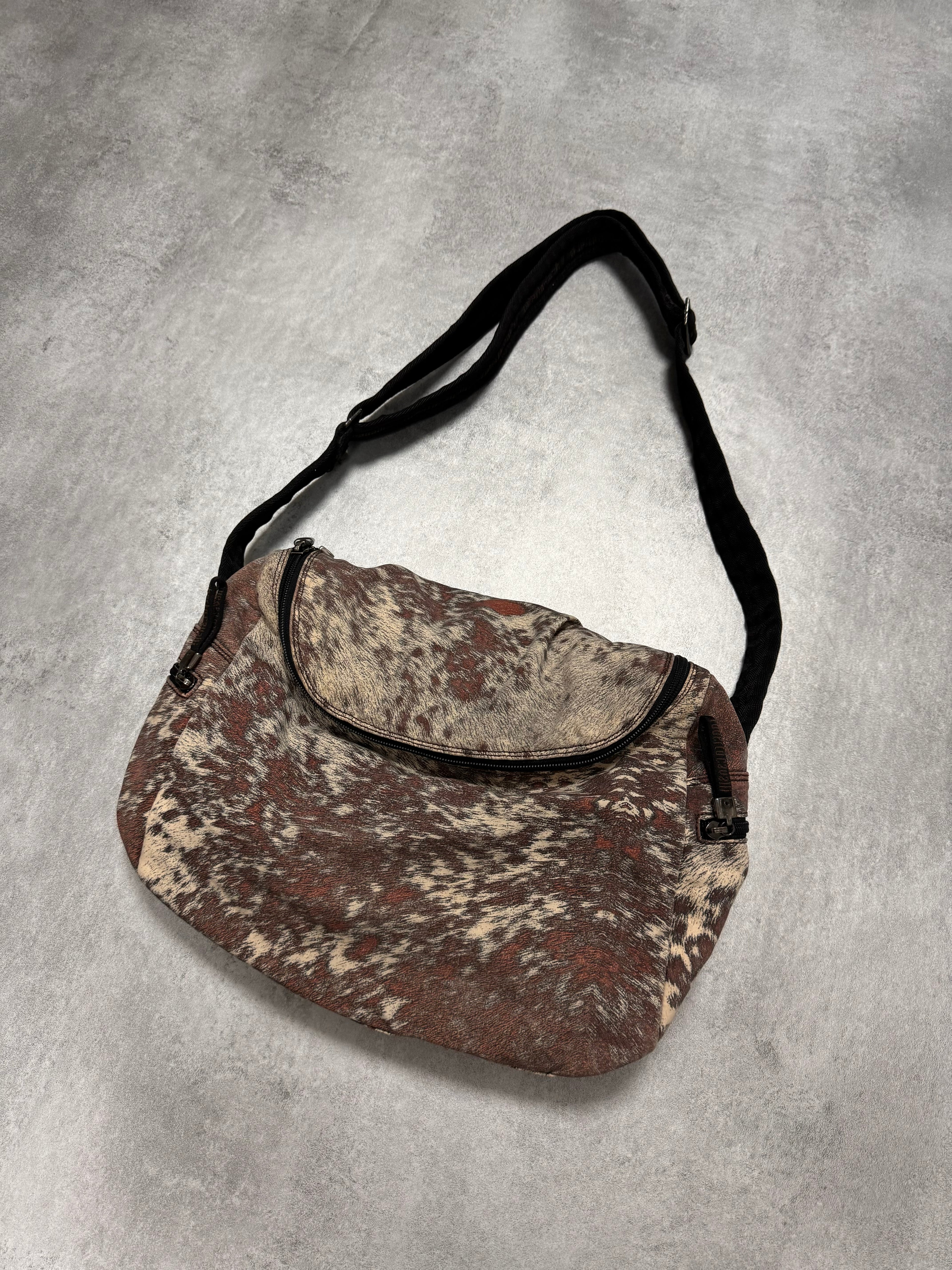 FW1999 Roberto Cavalli Furry Cowprint Movement Shoulder Bag