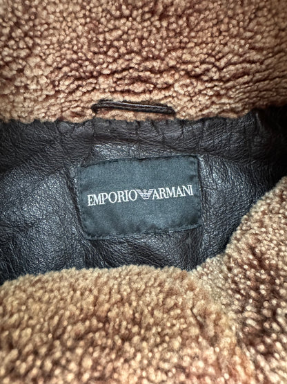 2000 年代 Emporio Armani Imperial 不对称皮夹克 (M/L)