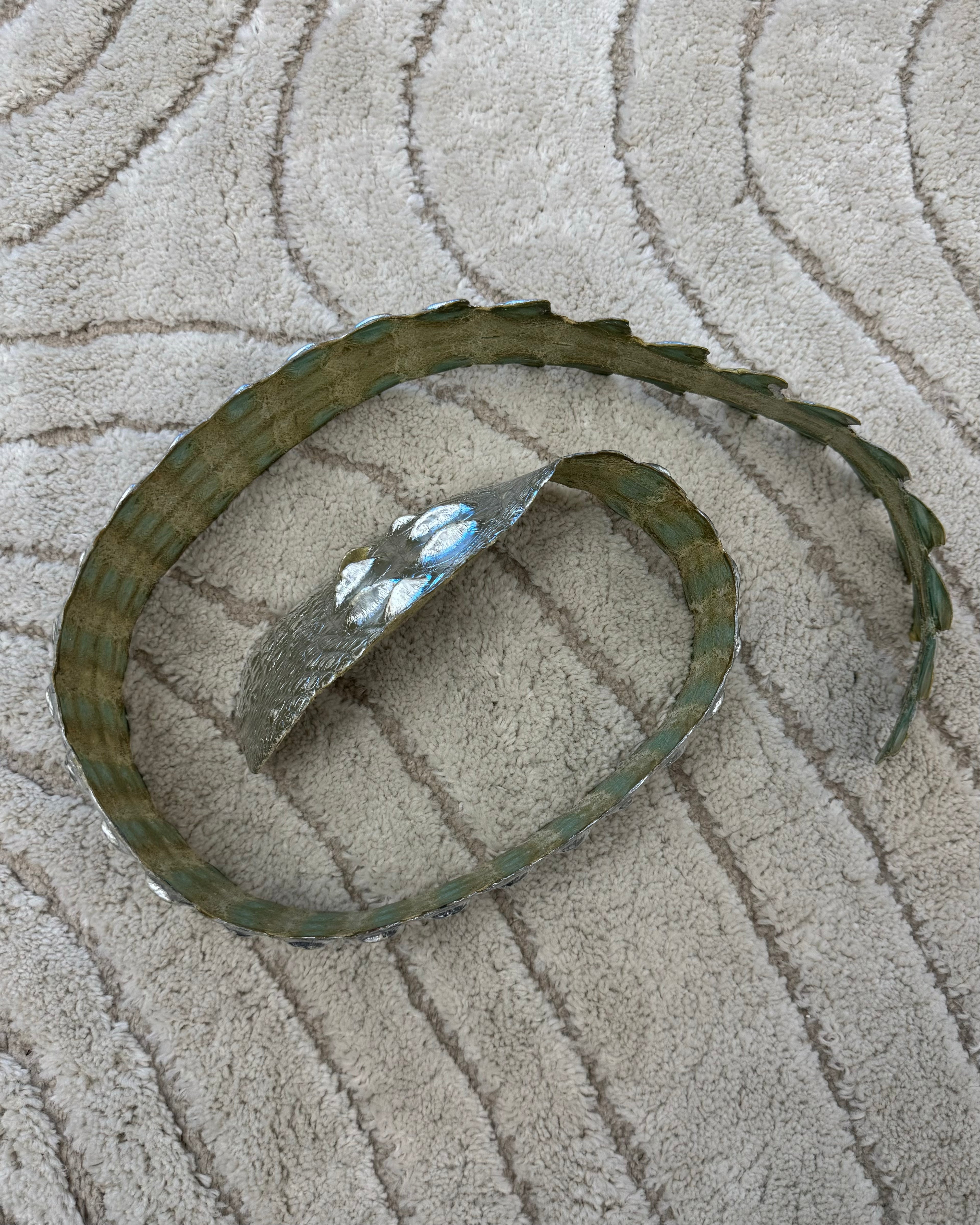 SS2005 Roberto Cavalli Sliver Crocodile Leather Belt