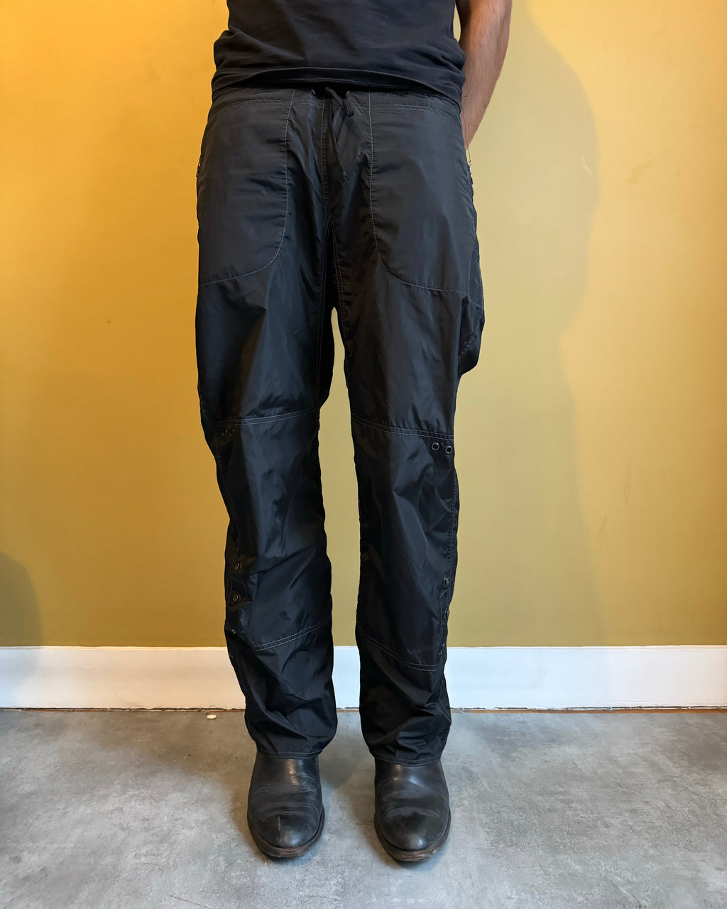 AW2006 Prada Black Soft Nylon Cozy Pants