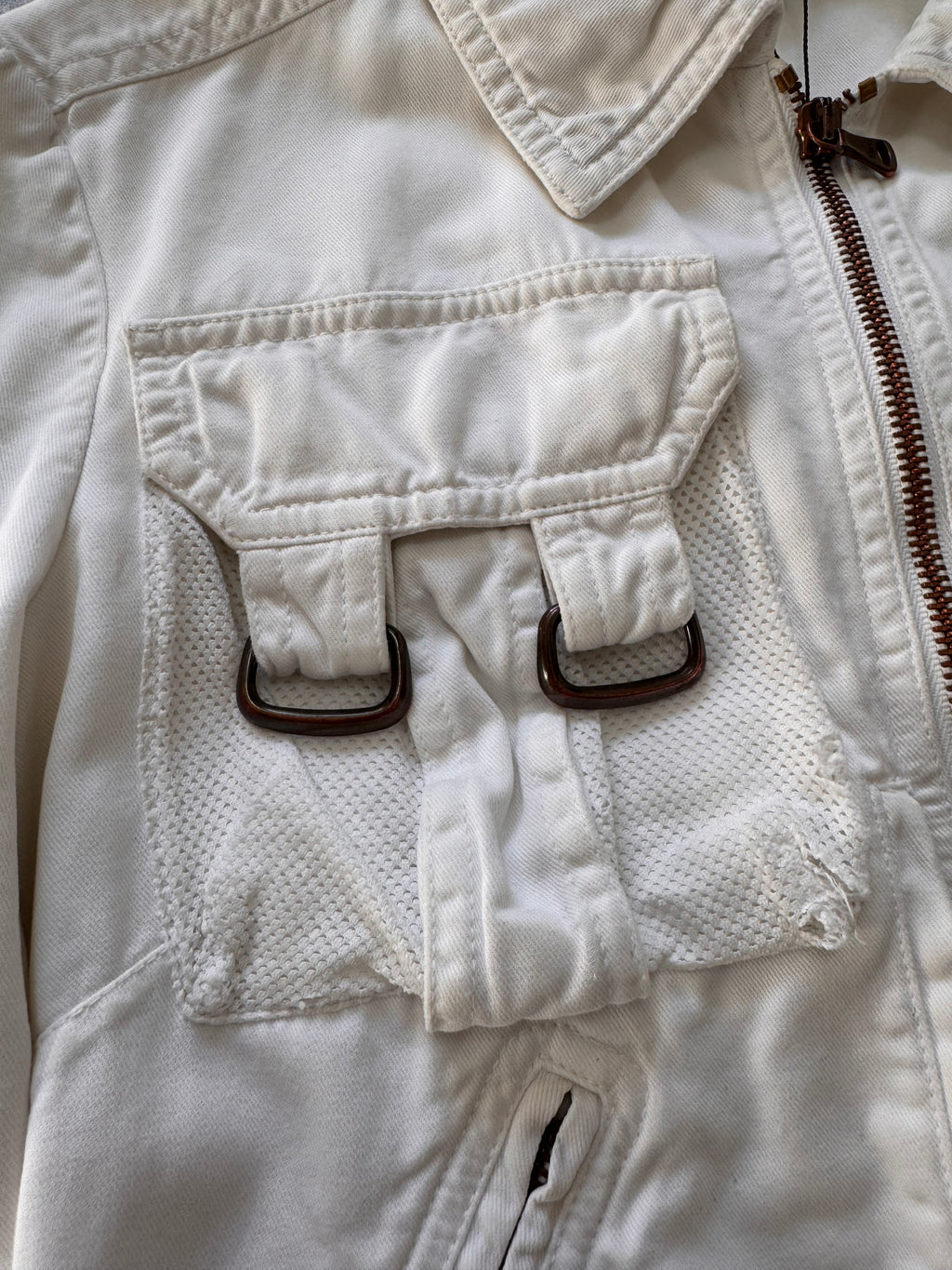 SS2003 Dolce & Gabbana Parachute Cargo Cropped White Jacket