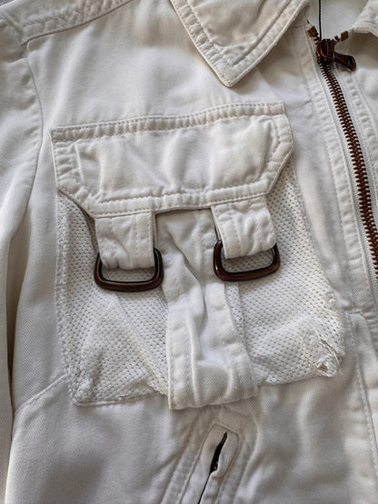 SS2003 Dolce & Gabbana Parachute Cargo Cropped White Jacket (XS)