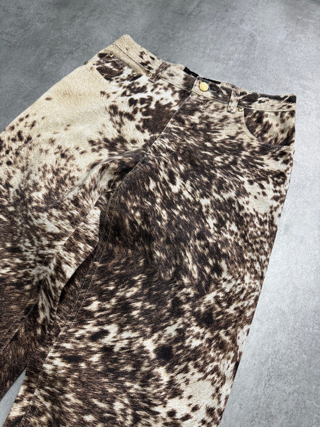FW1999 Roberto Cavalli Furry Cowprint Movement Pants