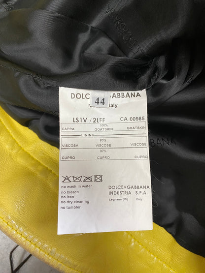 SS2005 Dolce &amp; Gabbana 黄色山羊皮夹克 (XS/S)