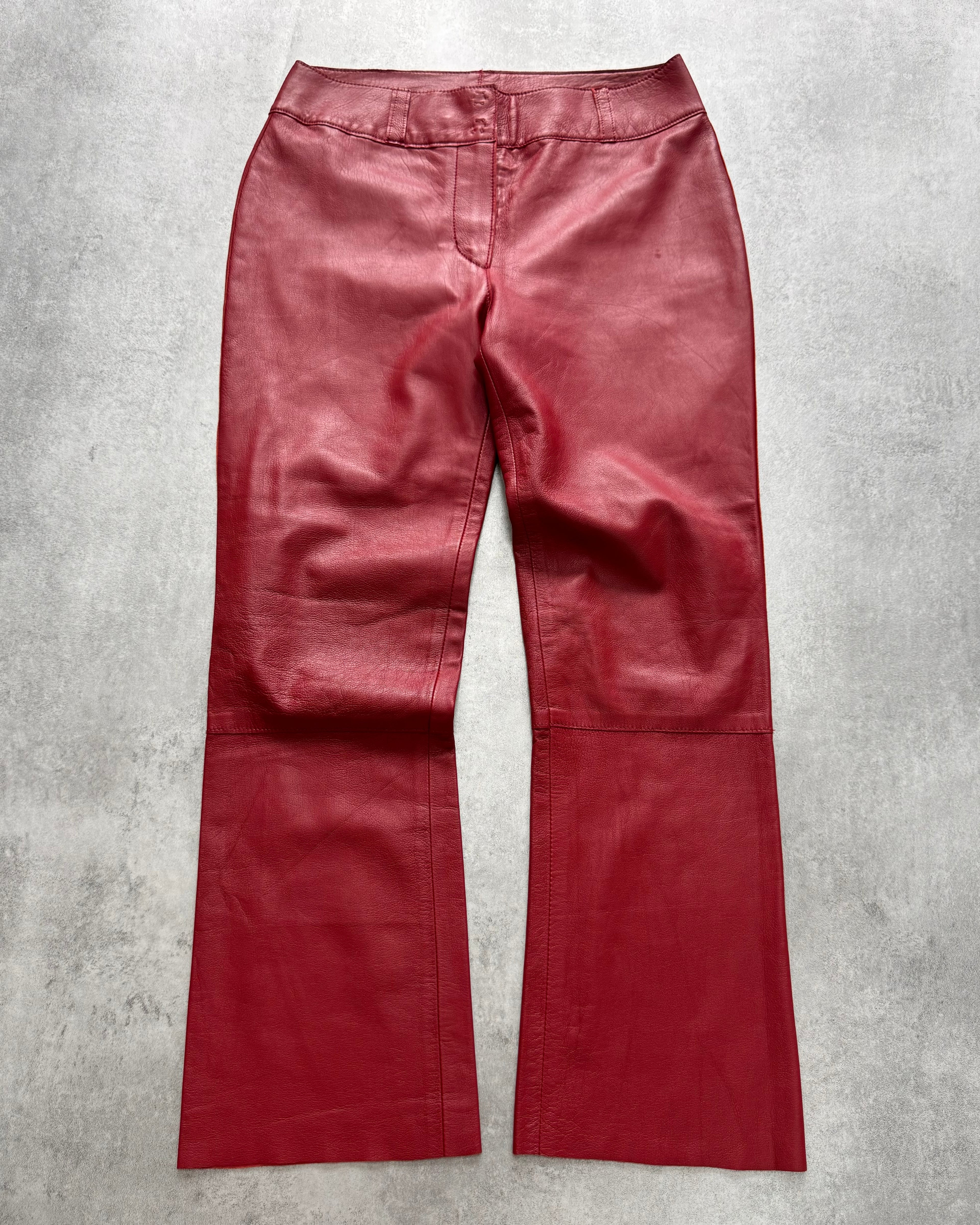 2000s Dolce & Gabbana Red Leather Pants
