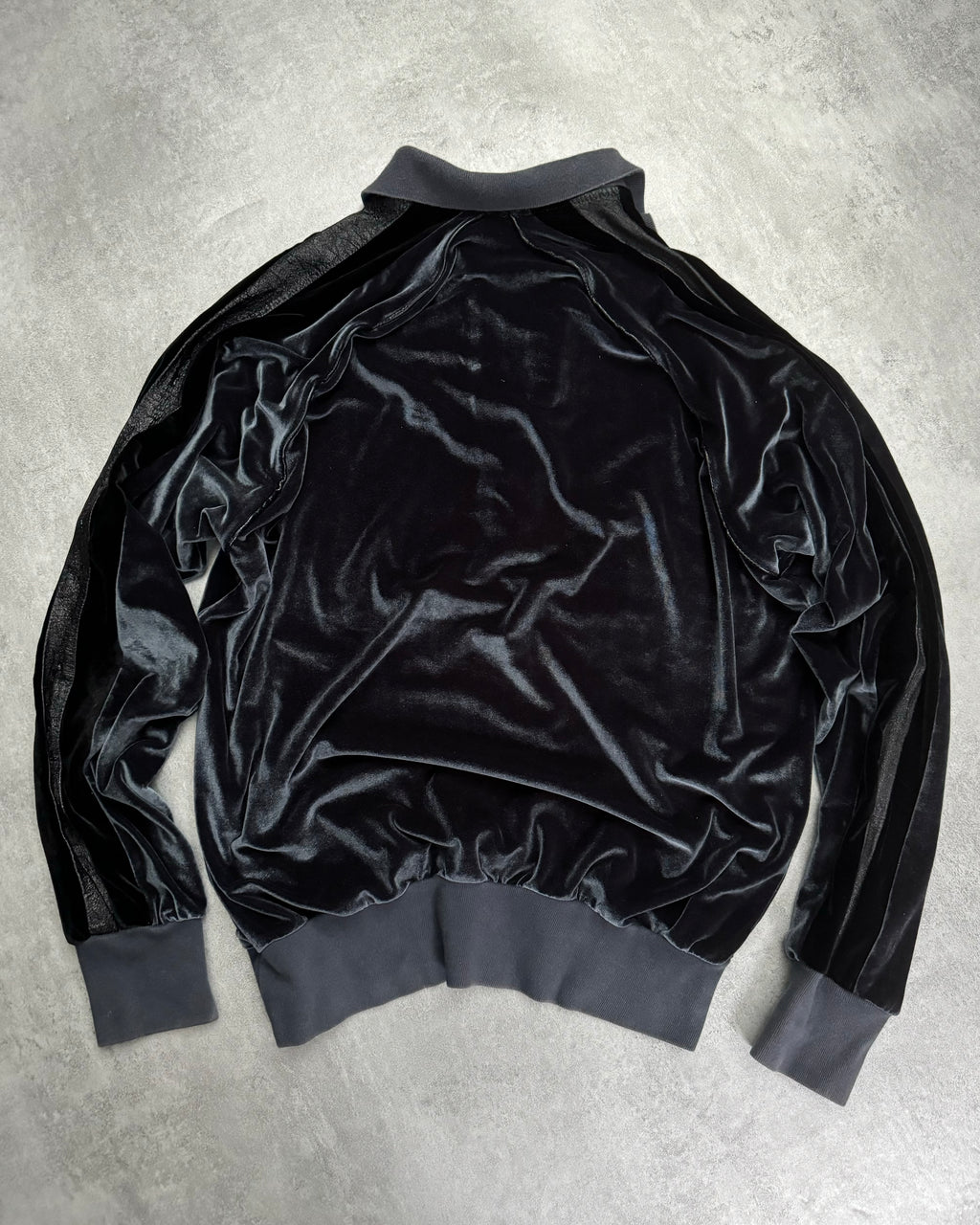 2000s Dolce & Gabbana Velvet Deep Green Polo Sweater (L) - 2