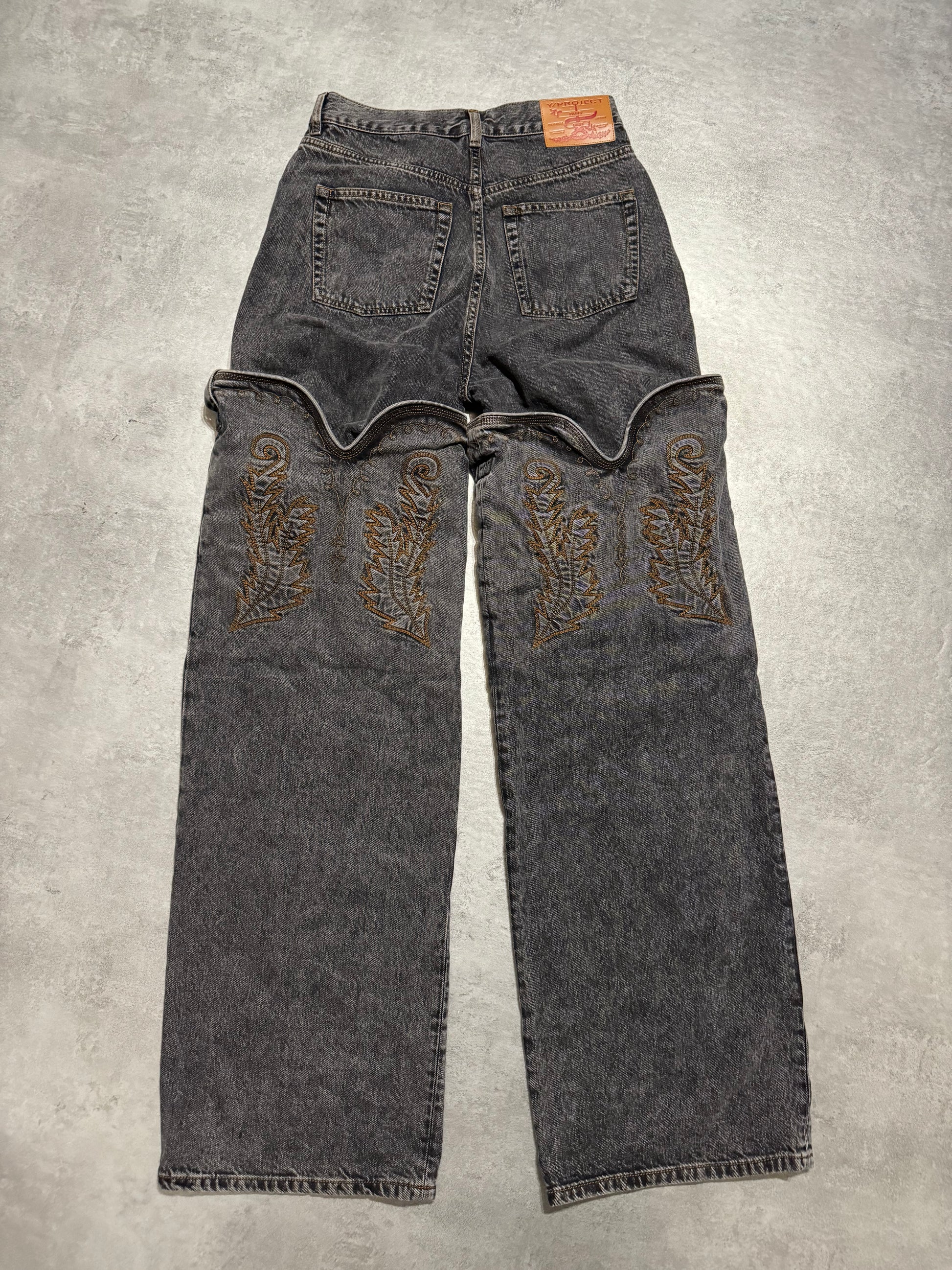 SS2024 Y/Project Maxi Cavalier Denim Grey Astro Pants (XS/S) - 2