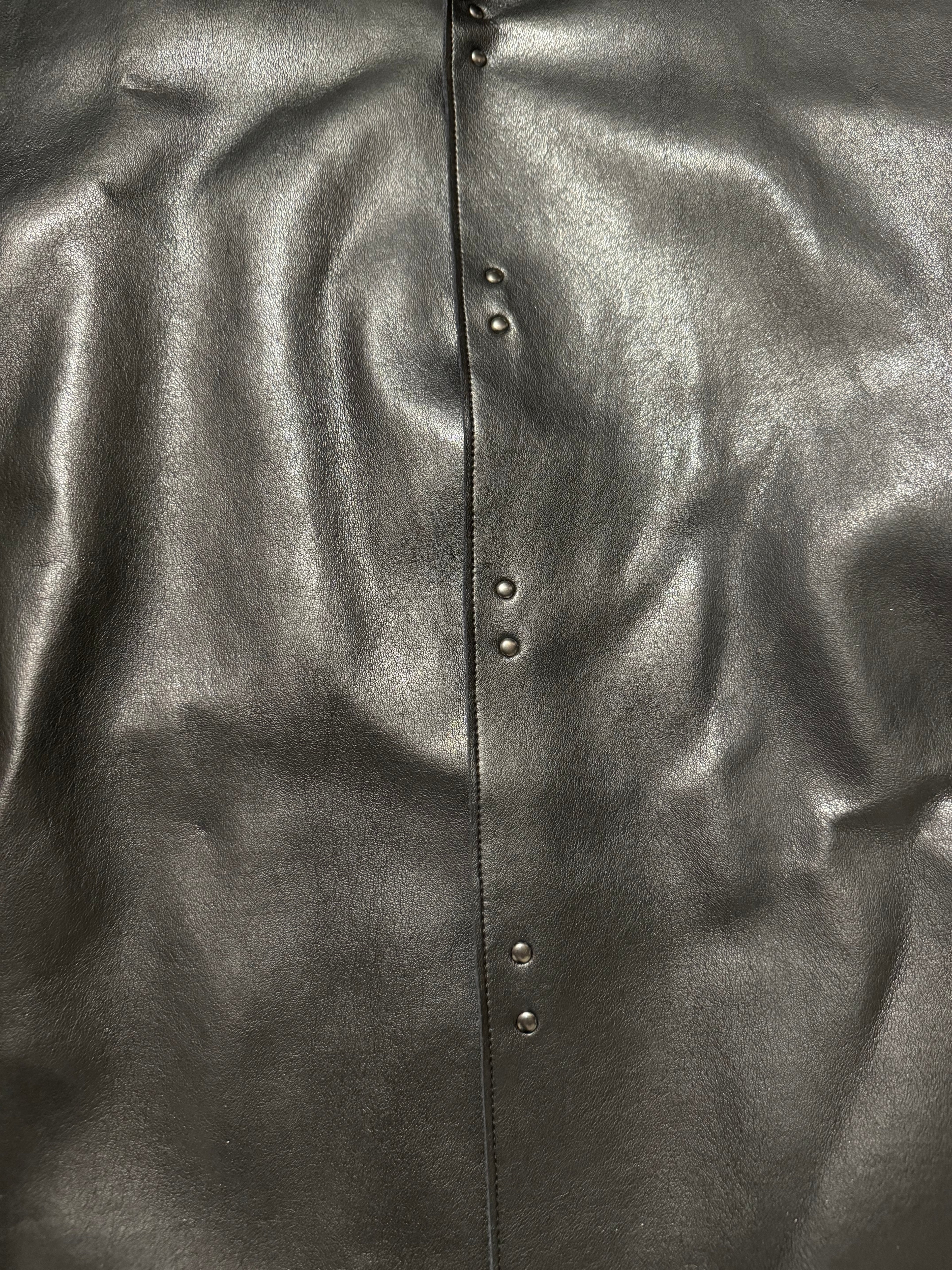 AW1996 Emporio Armani Black Leather Soft Italian Jacket (L/XL) - 10