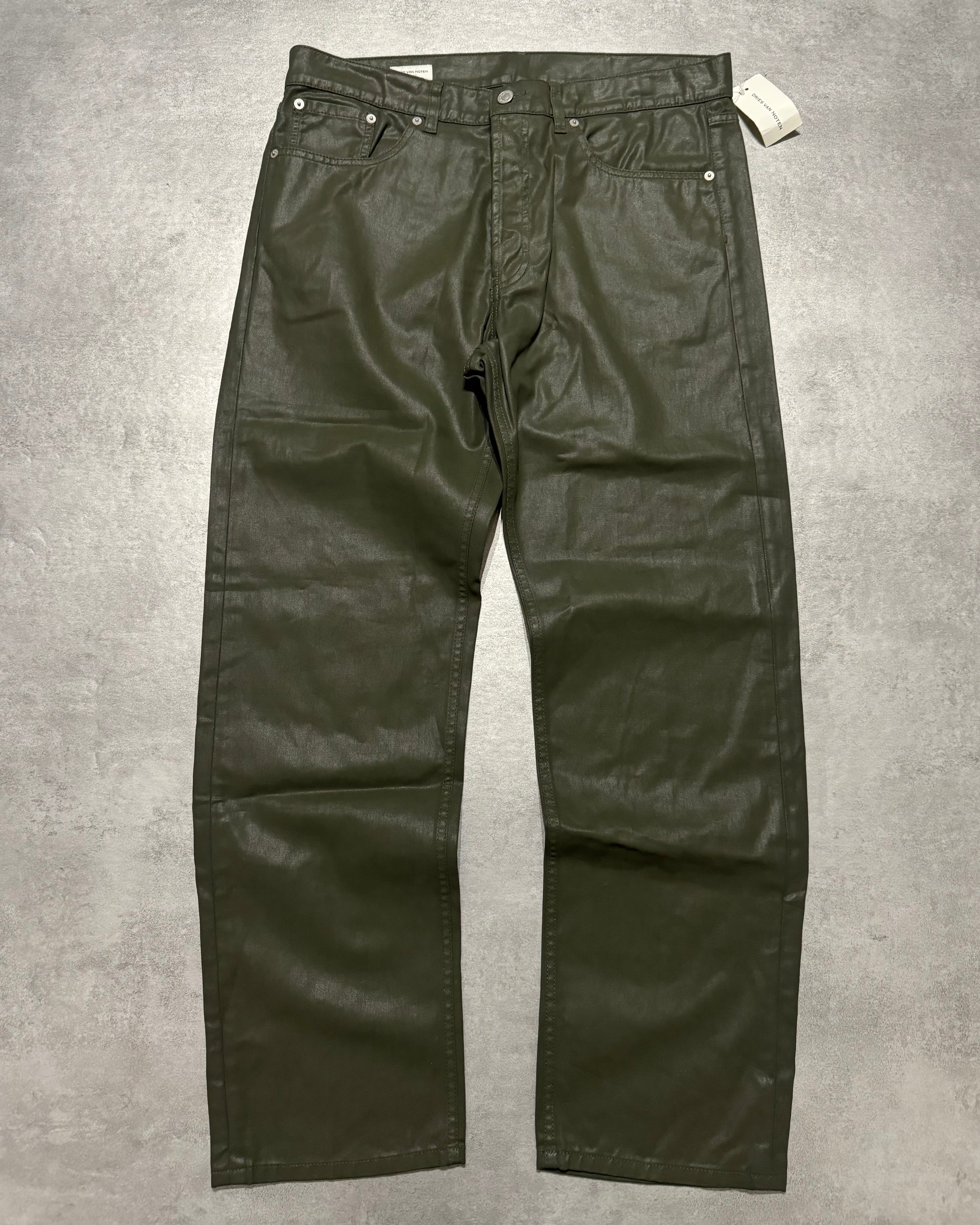 SS2021 Dries Van Noten Olive Straight Relaxed Pants  (L) - 1