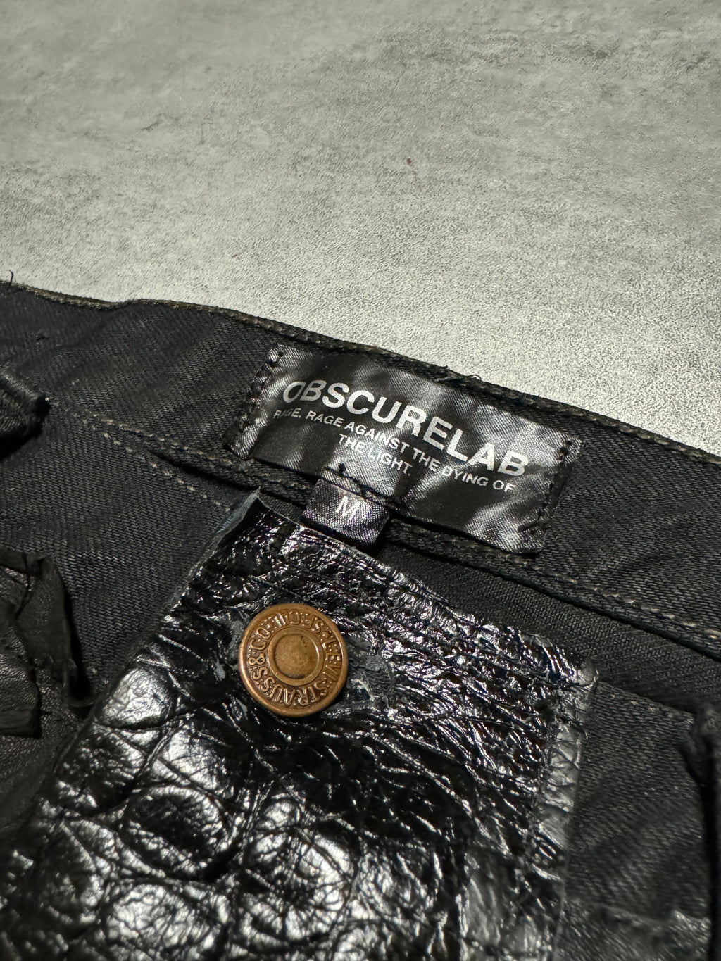 Artisanal Obscure Italian Lab Reworked Leather Crafted Black Pants (M) - 9