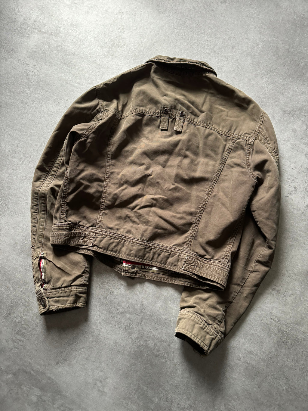 AW2004 Dolce & Gabbana Cargo Utility Olive Cropped Jacket (S) - 7