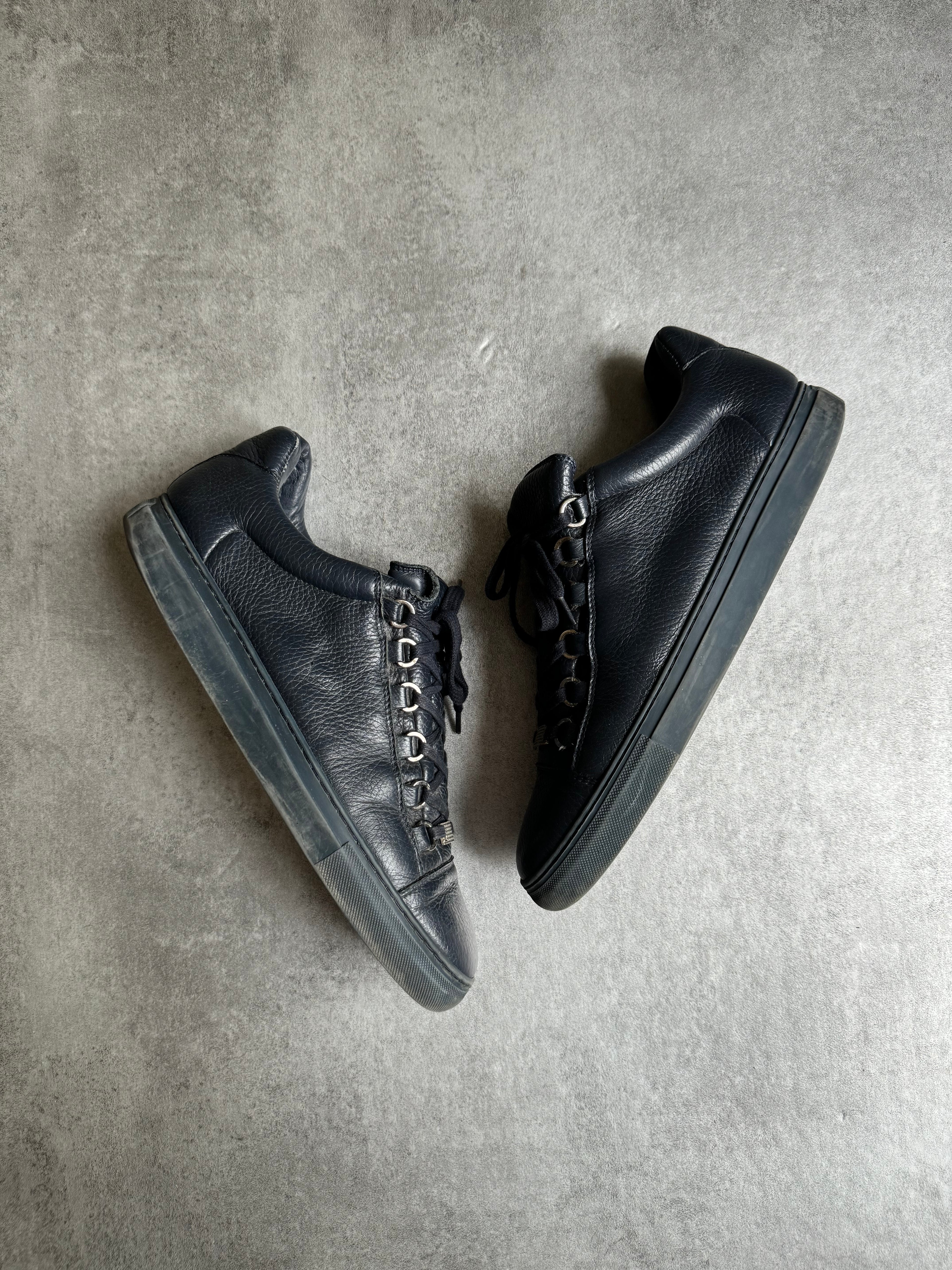 Balenciaga Arena Low Navy Leather Shoes (43) - 3