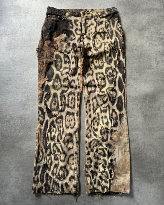 2000s Roberto Cavalli Deconstructed Jaguar Magma Exploration Pants (M) - 1