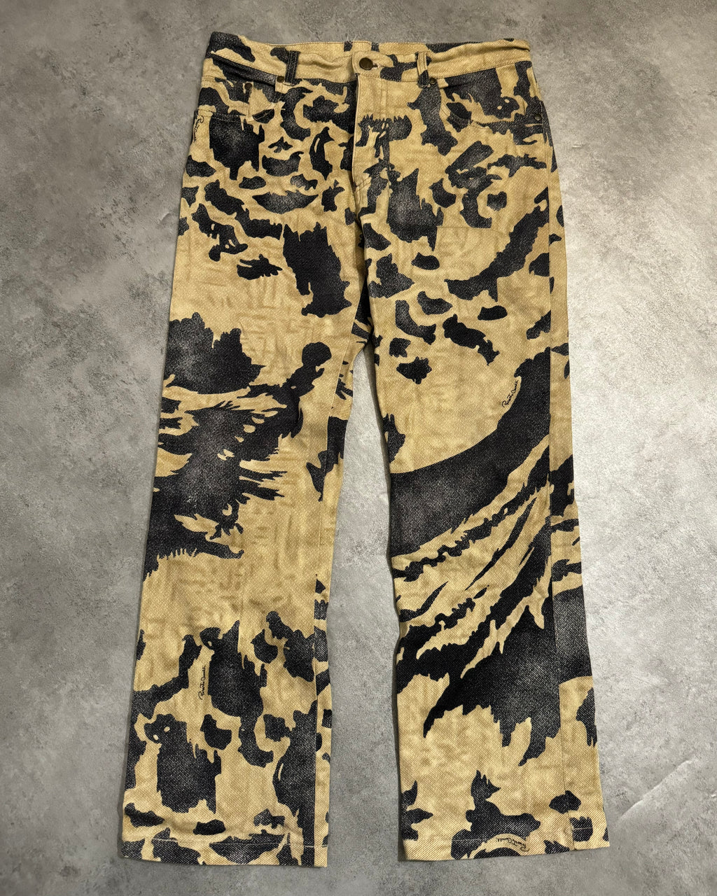AW2001/02 Roberto Cavalli Beige Crow Peace Camouflage Pants  (S/M) - 1