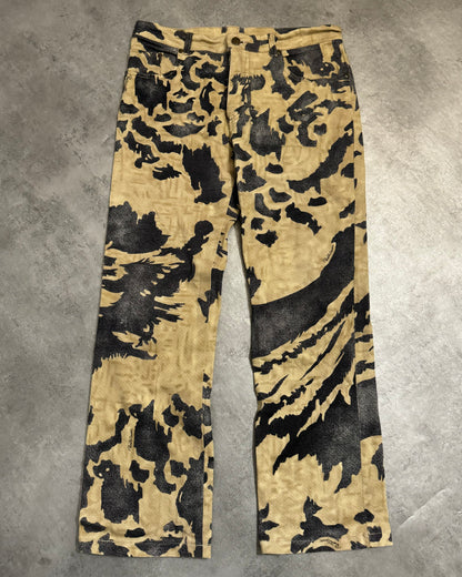 AW2001/02 Roberto Cavalli Beige Crow Peace Camouflage Pants  (S/M) - 1