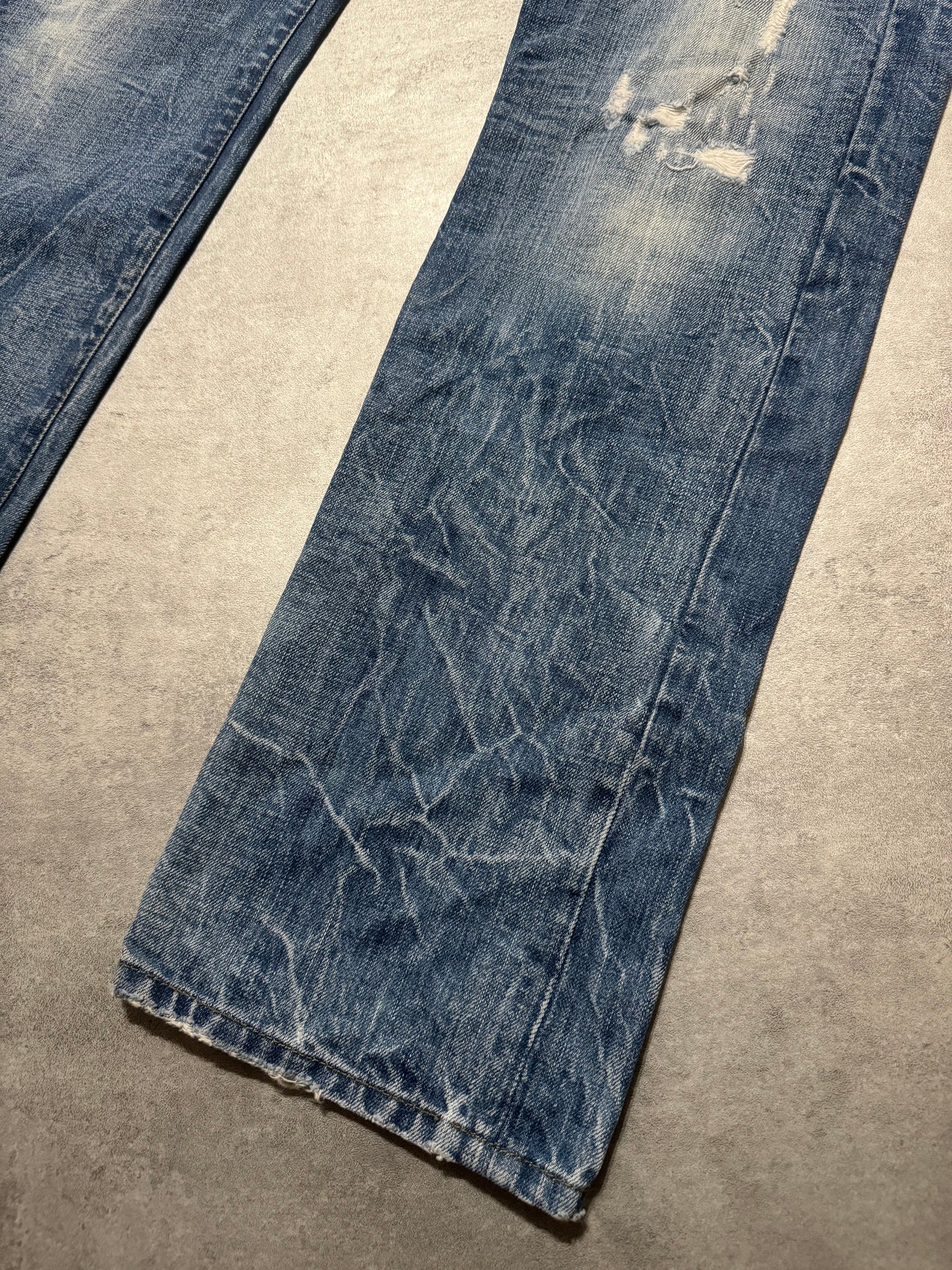 2000s Armani Distressed Italian Blue Worker Denim Jeans (M) - 7