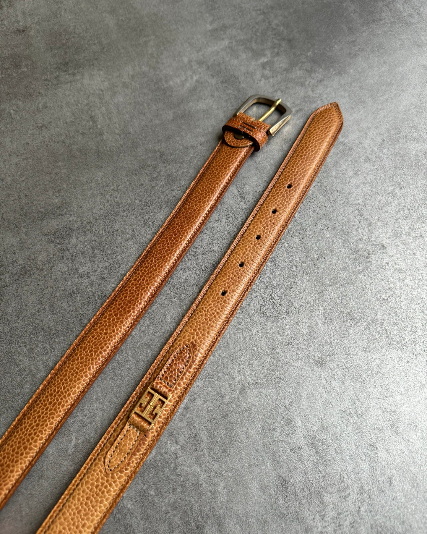 1990s Givenchy Brown Leather Classy Belt (OS) - 1