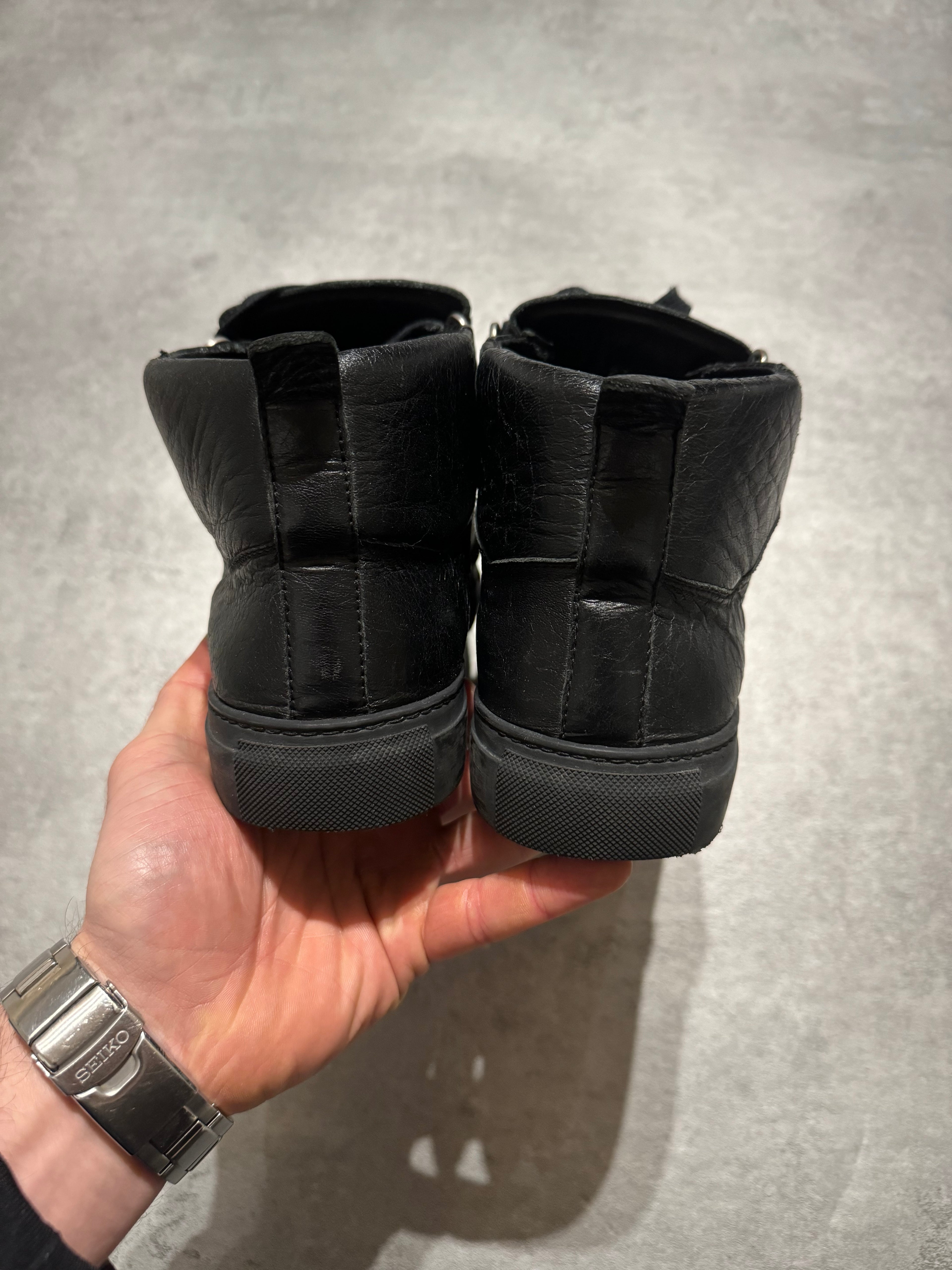 Balenciaga Arena High Black Leather Shoes (41) - 3