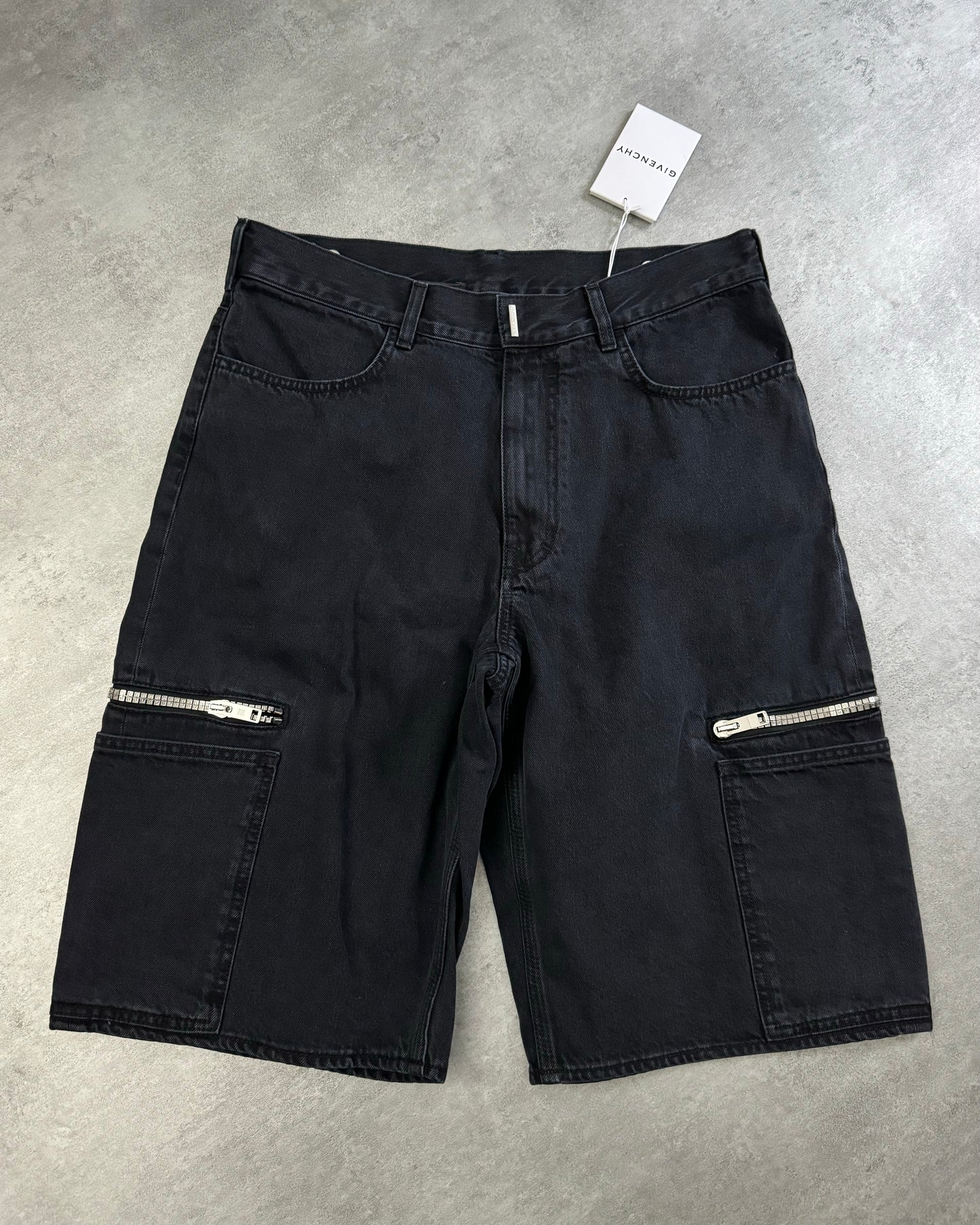 Givenchy 4G Zip Denim Black Cargo Short by Matthew Williams (M/L) - 12