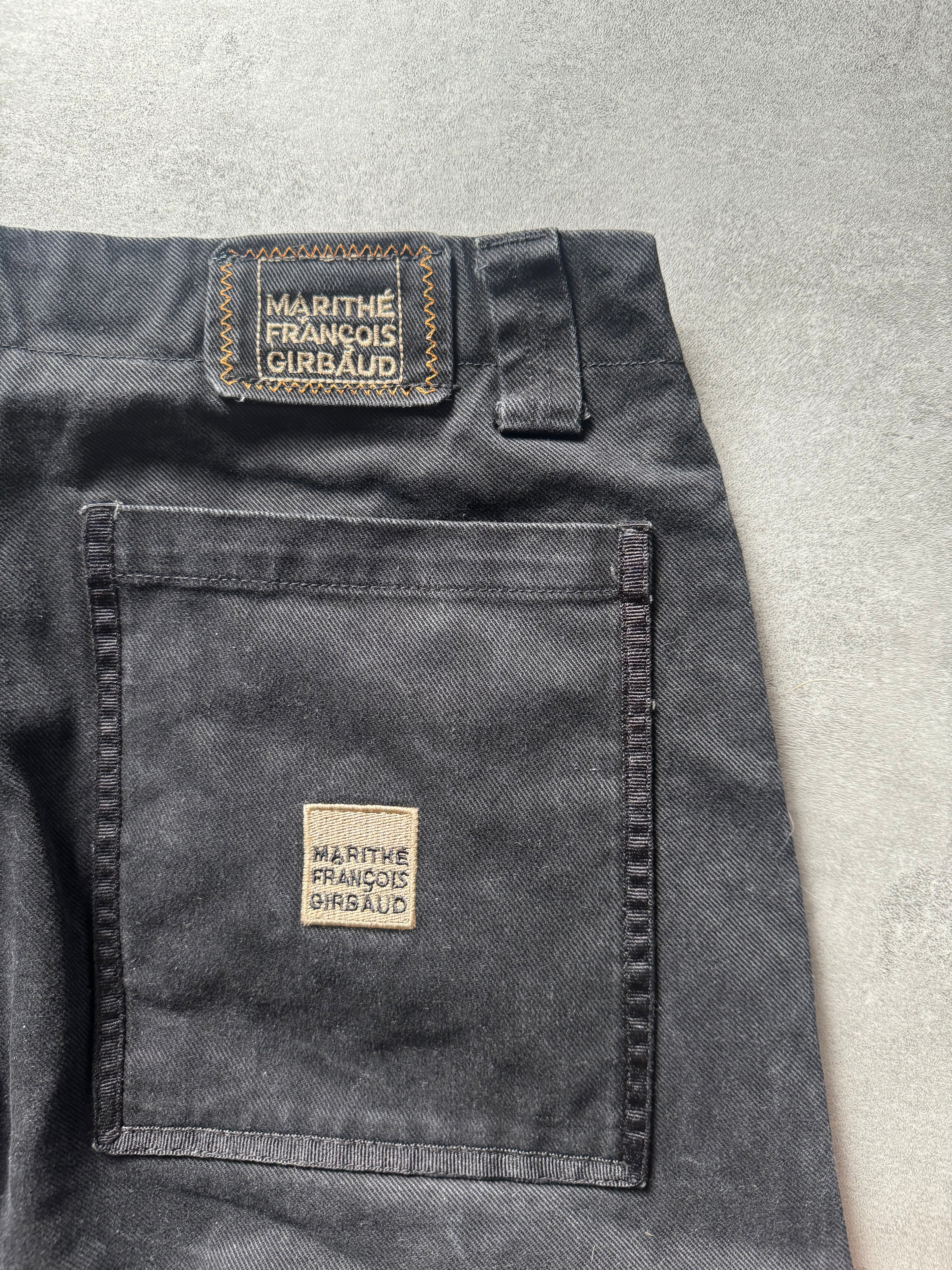 2000s Marithé + François Girbaud Black Cargo Shorts (XL) - 3