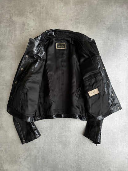 Gucci Black Python Leather Jacket (M) - 8