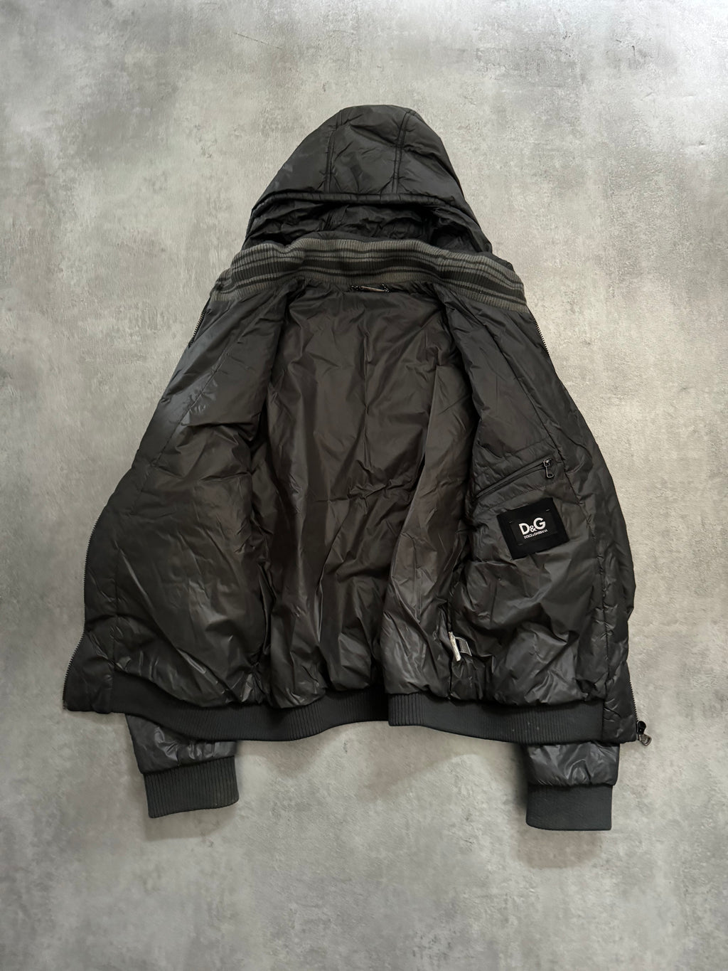 2000s Dolce & Gabbana Multi Zips Avant Garde Grey Astro Bomber Jacket (L) - 4